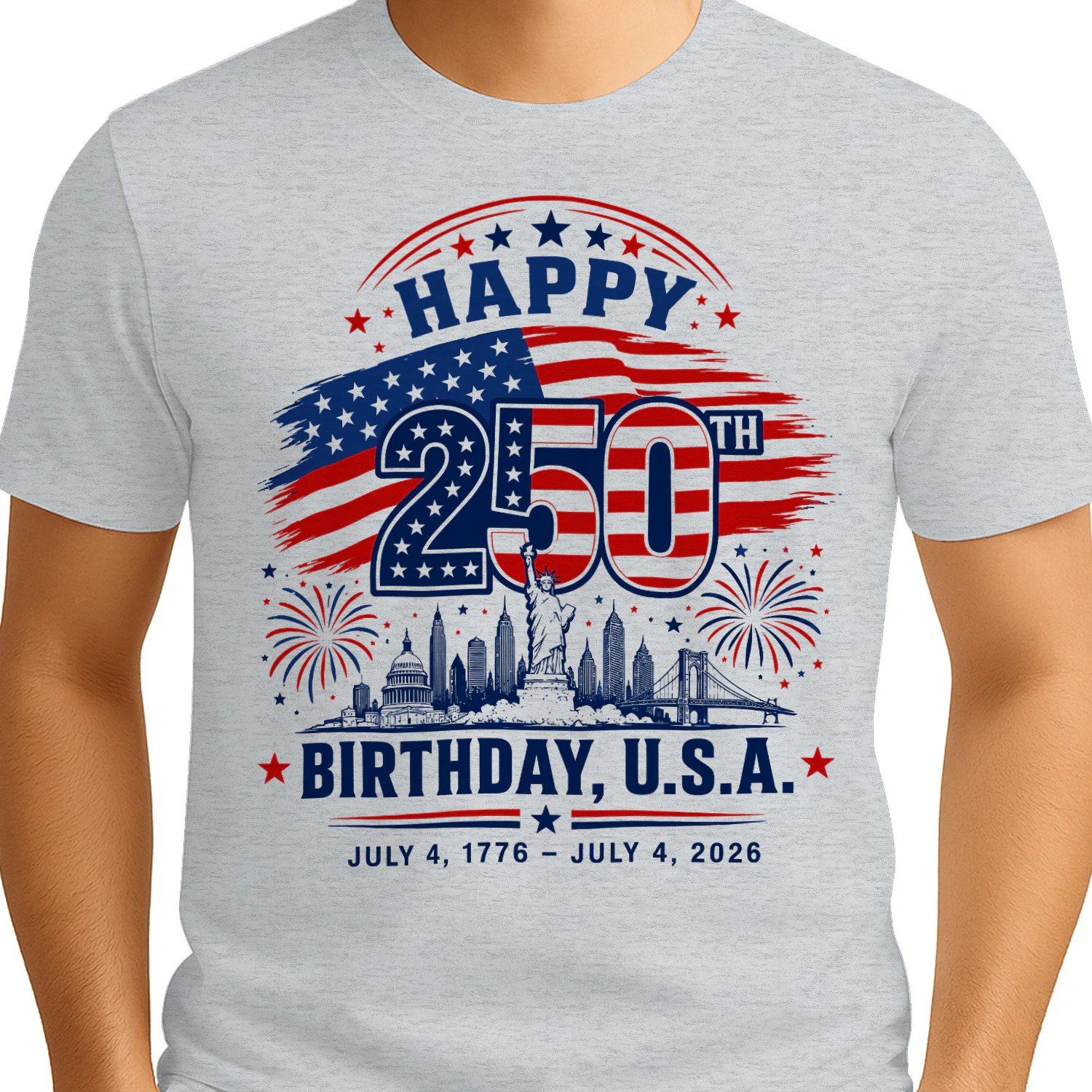 Happy 250th Birthday USA Patriotic Anniversary