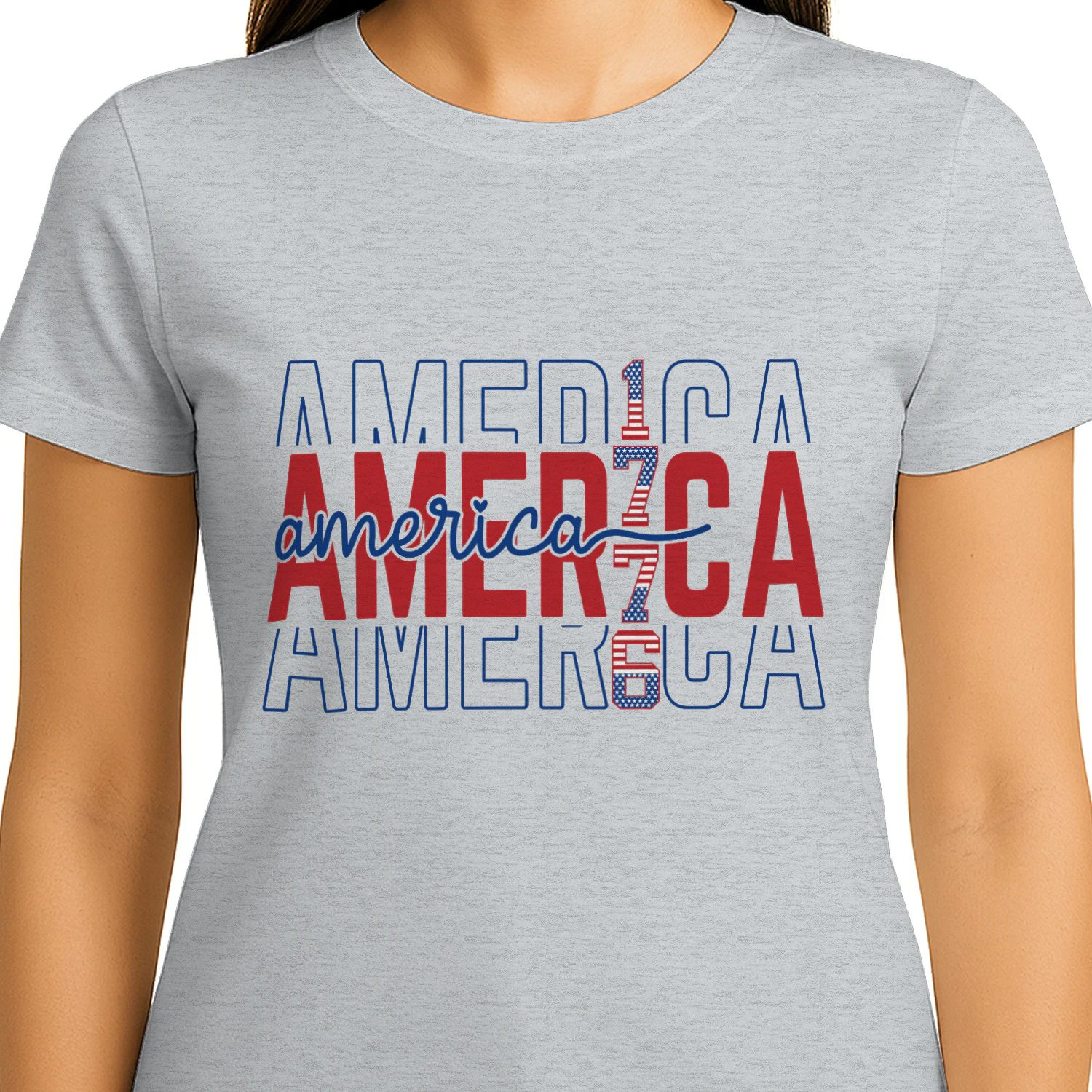America 1776 Red White and Blue Patriotic Design