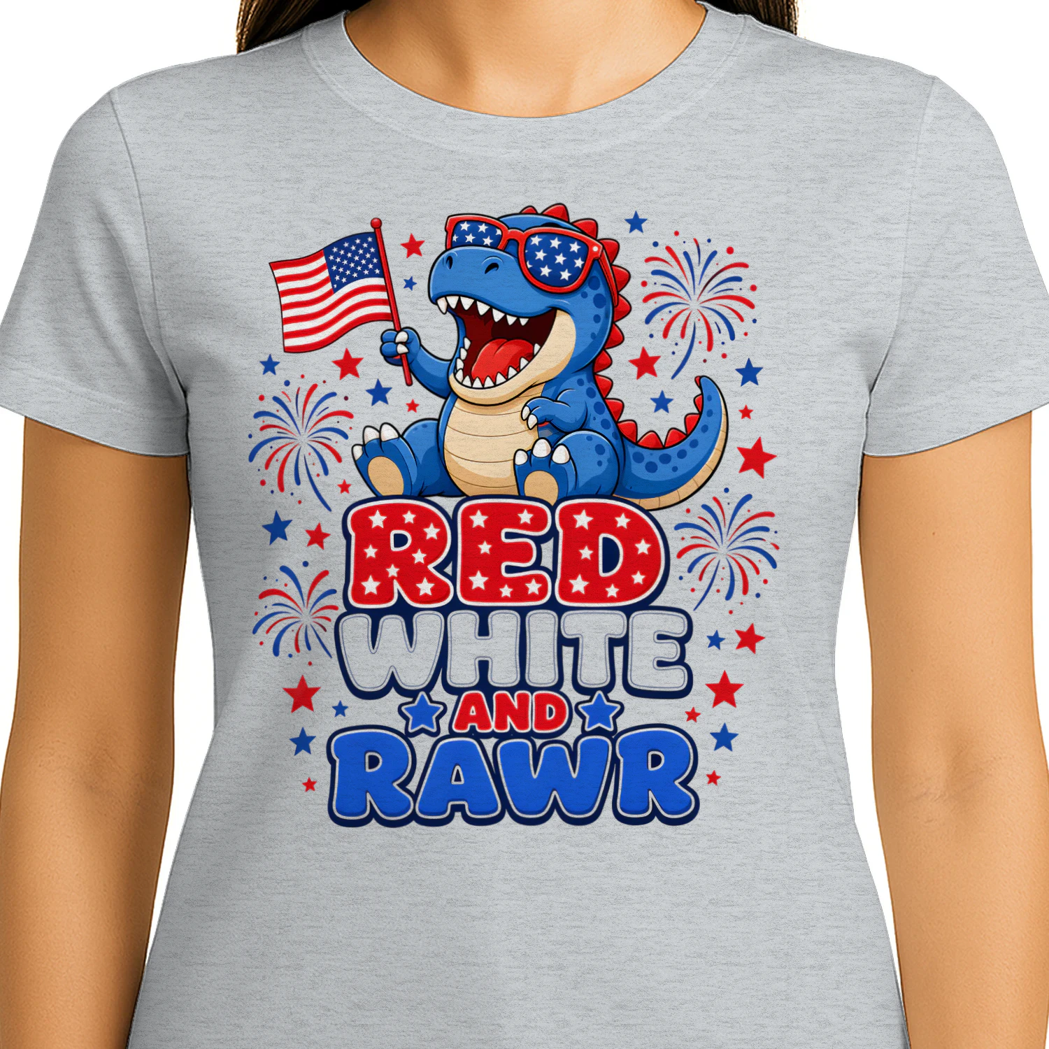 Red White and Rawr Fourth of July Dinosaur
