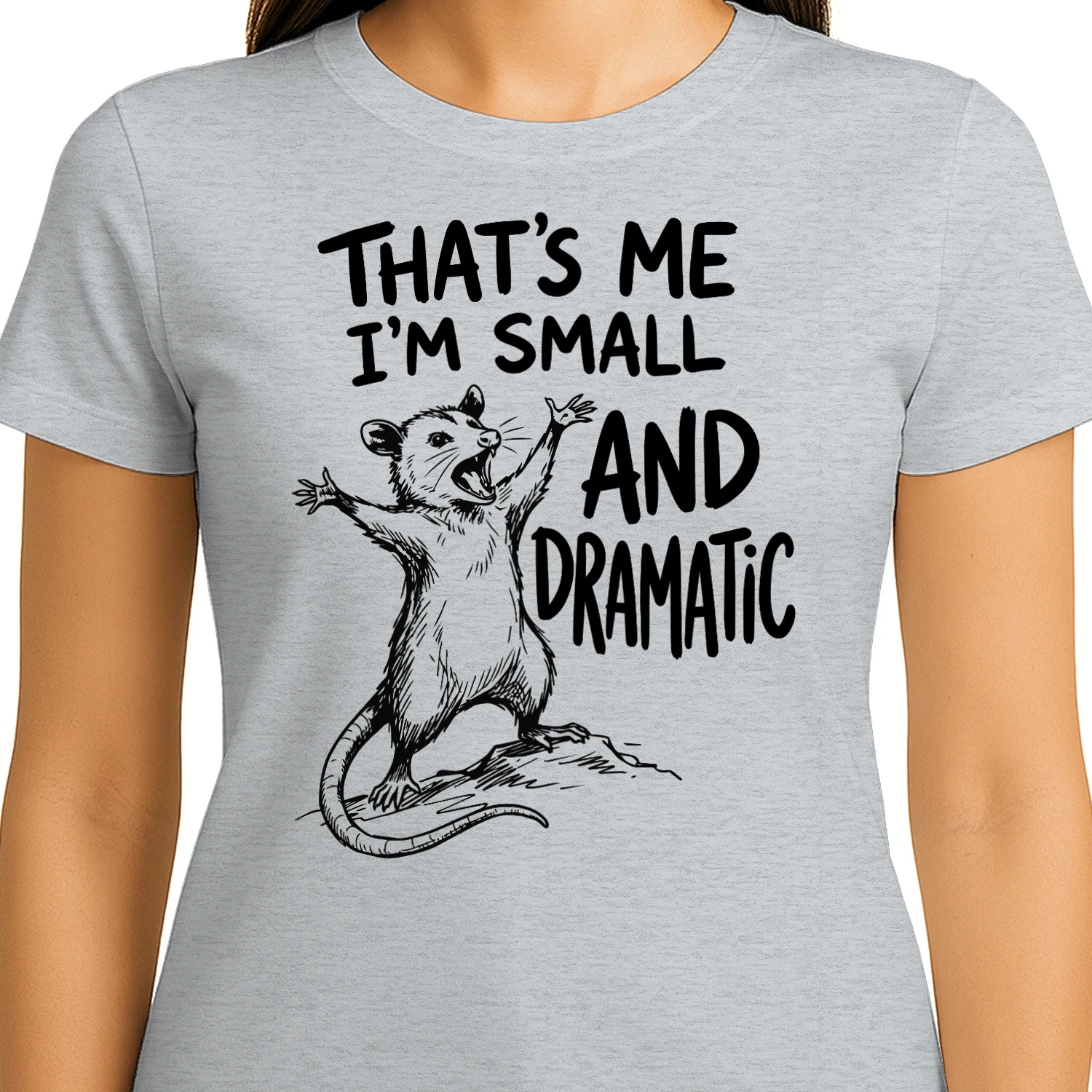 Dramatic Opossum Vintage Funny Animal Illustration