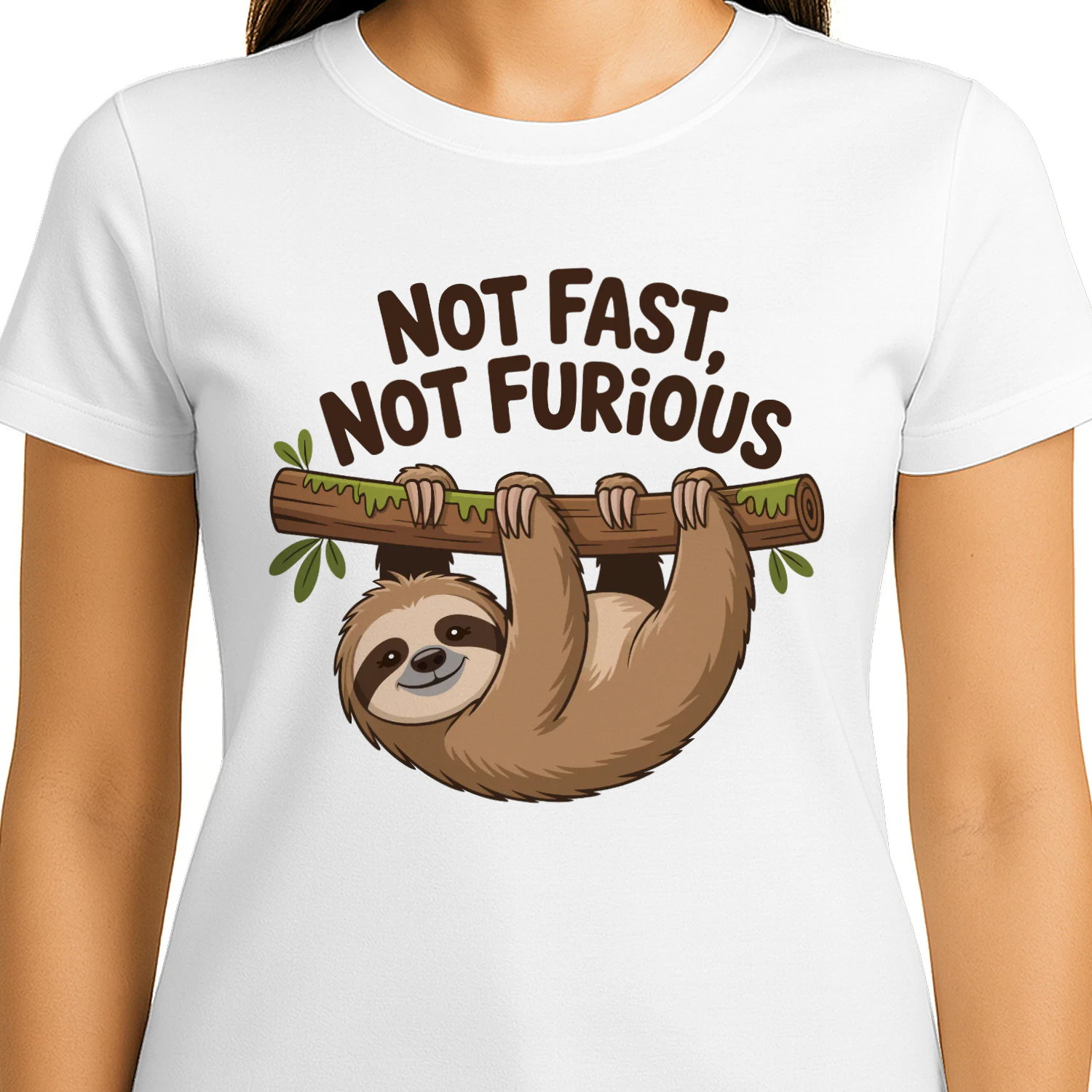 Not Fast, Not Furious Cute Sloth Funny Quote
