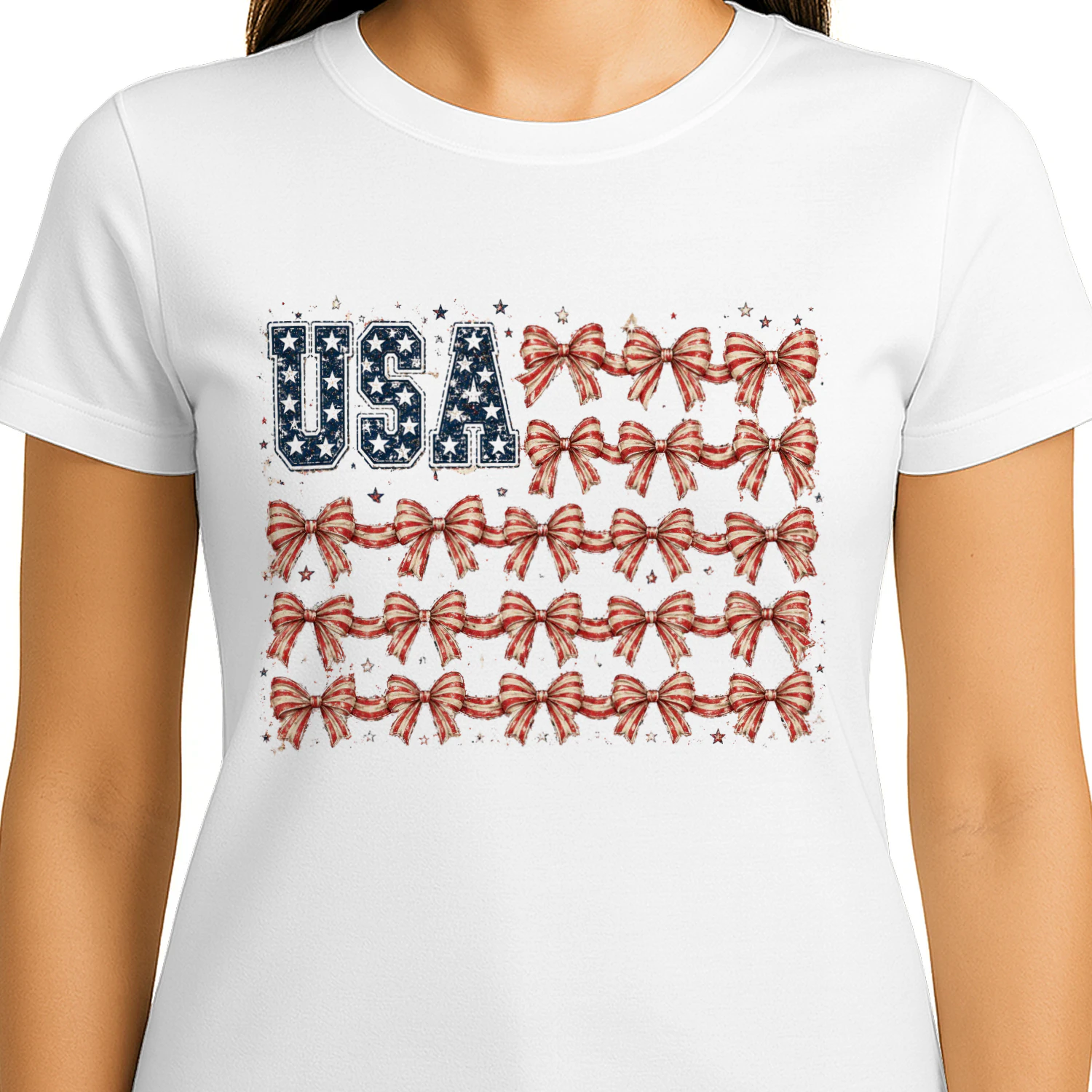 USA Patriotic Bows American Flag Design