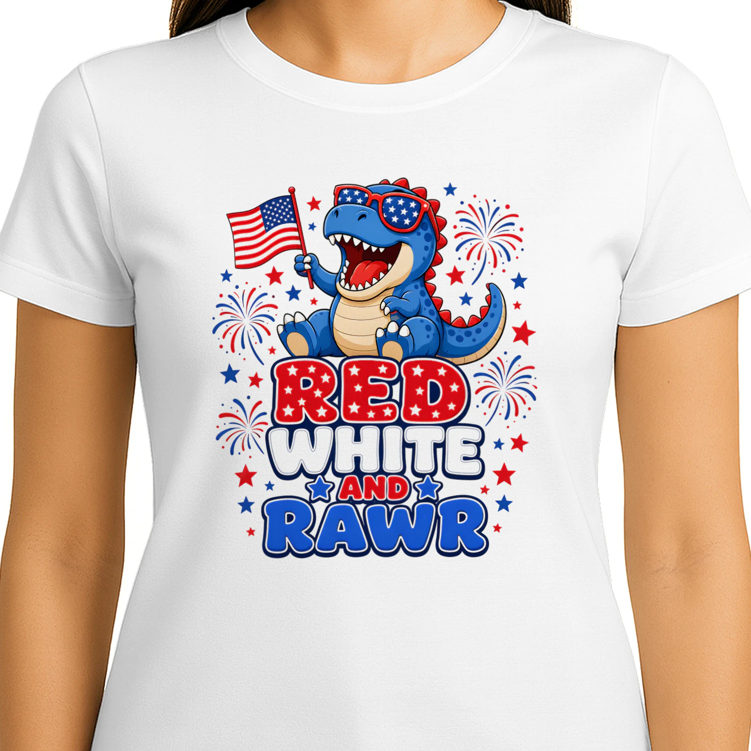 Red White and Rawr Fourth of July Dinosaur