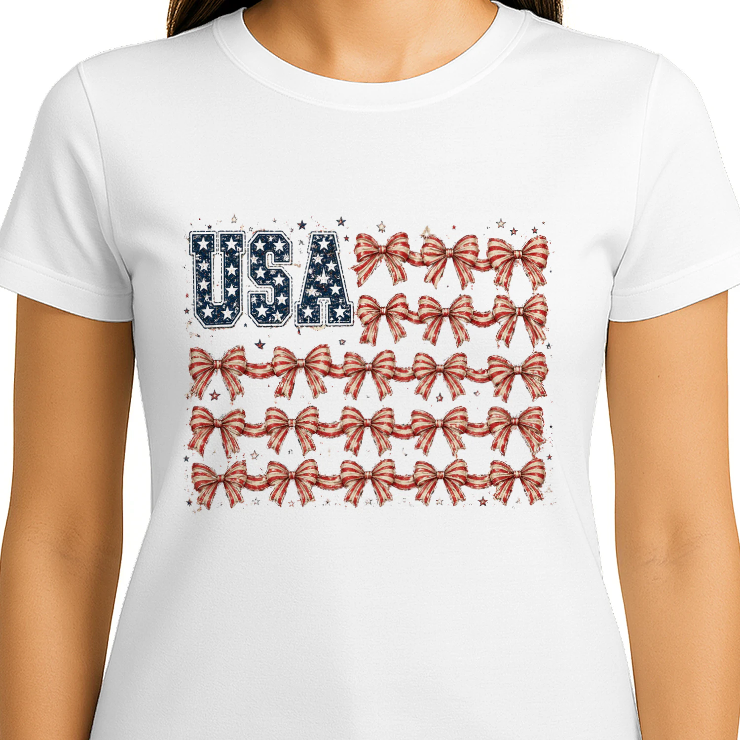 USA Patriotic Bows American Flag Design