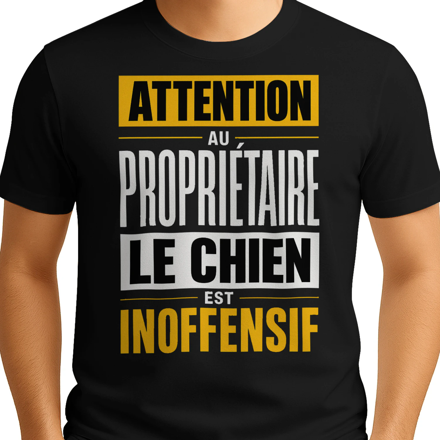 T-shirt « Attention au propriétaire » – Humour chien