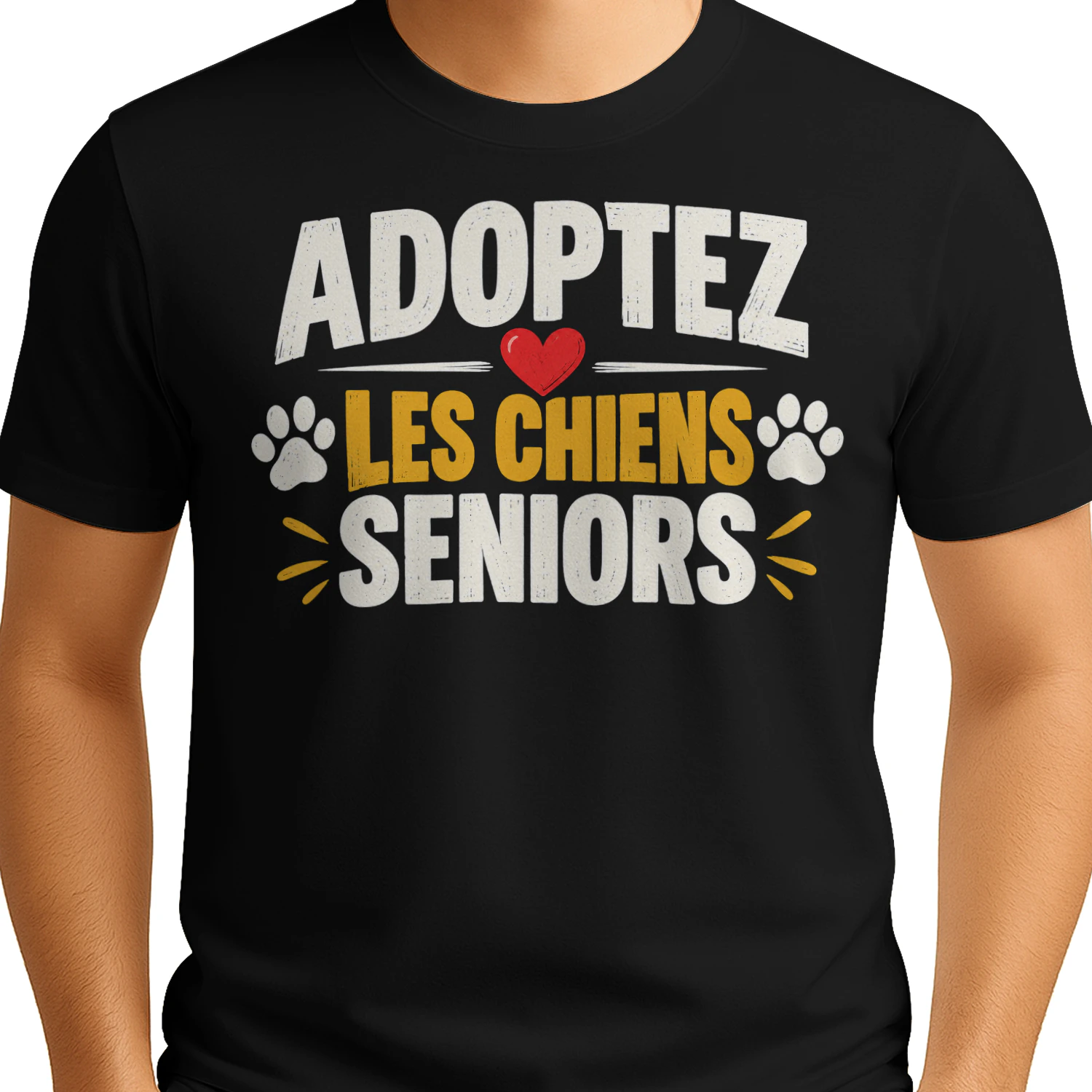 T-shirt Adoptez les Chiens Seniors – Amour des Chiens et Adoption