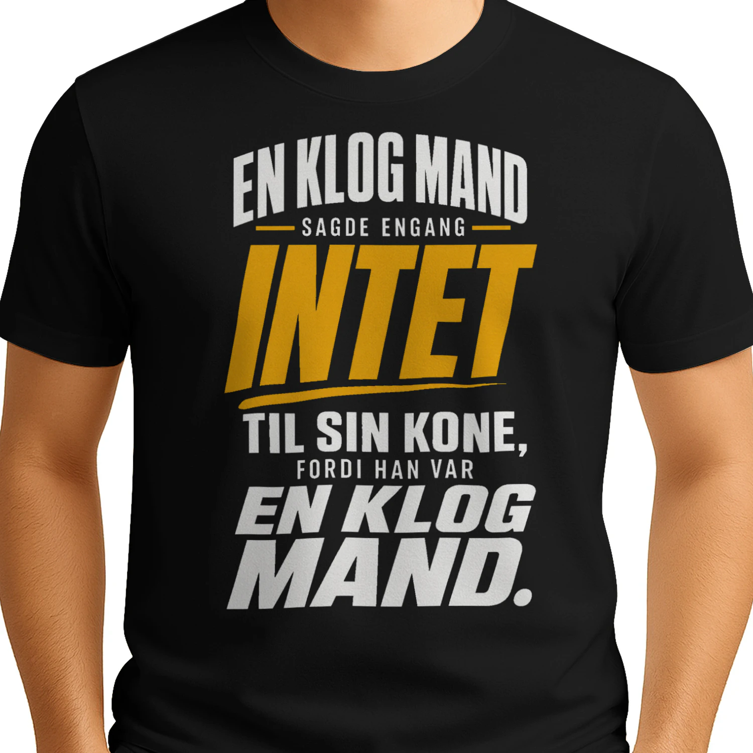 T-shirt med ægteskabshumor – En klog mand