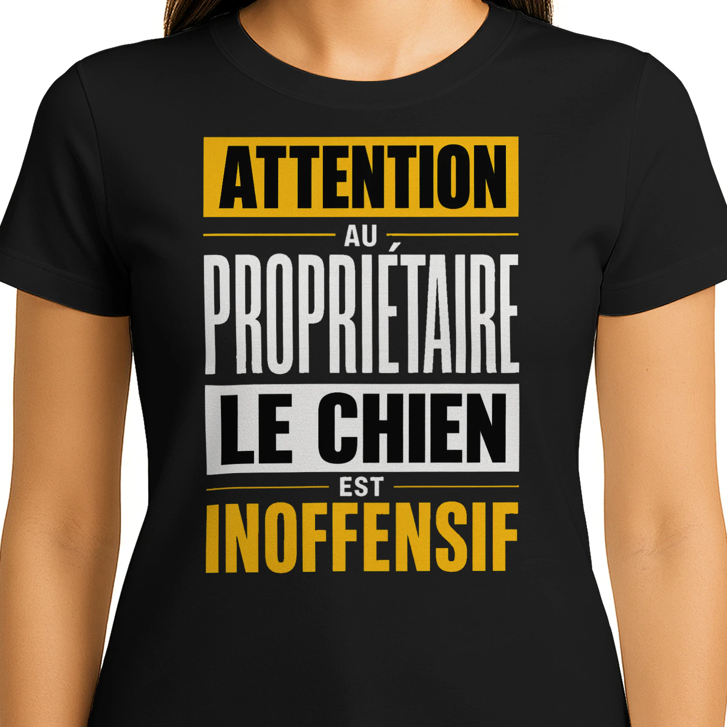 T-shirt « Attention au propriétaire » – Humour chien