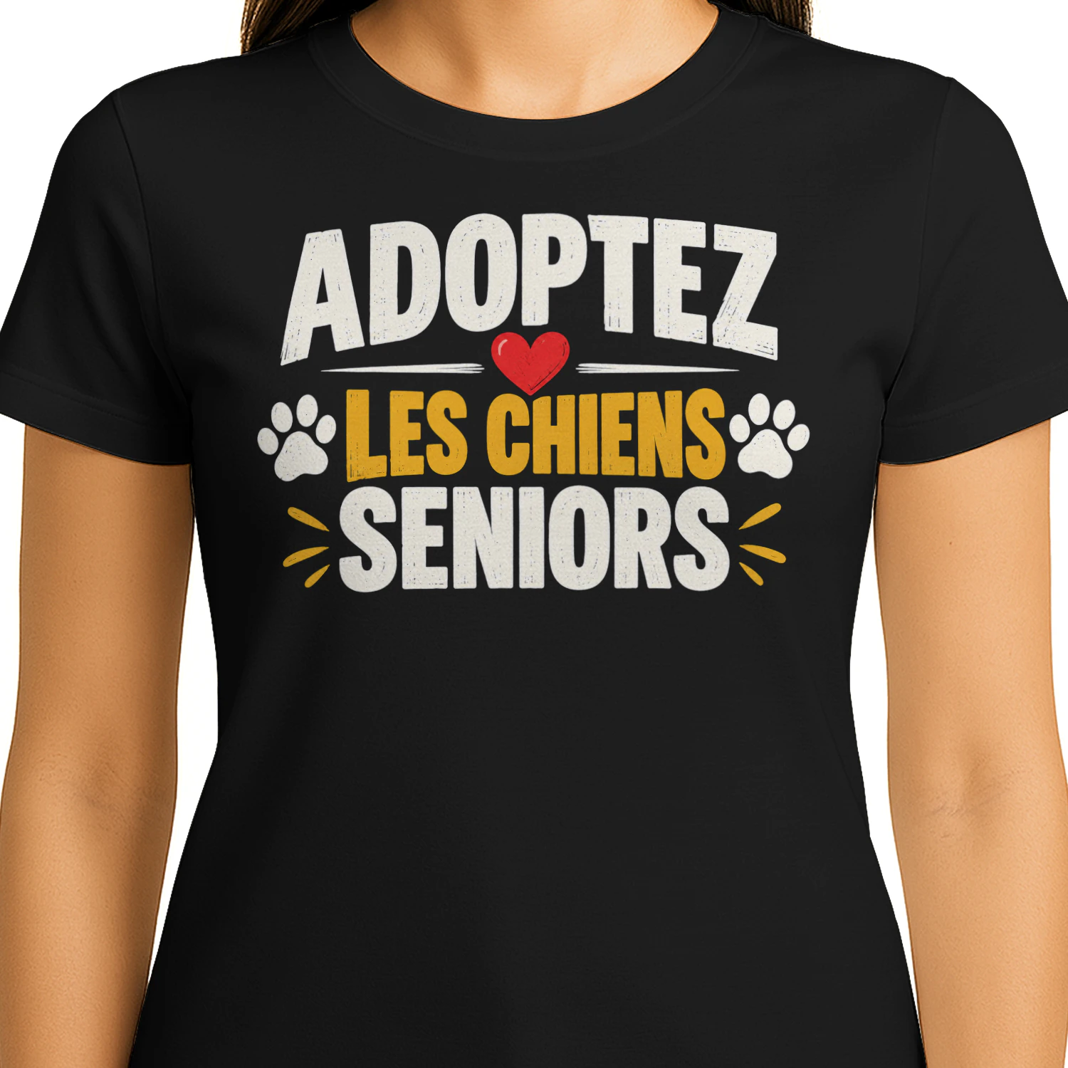 T-shirt Adoptez les Chiens Seniors – Amour des Chiens et Adoption