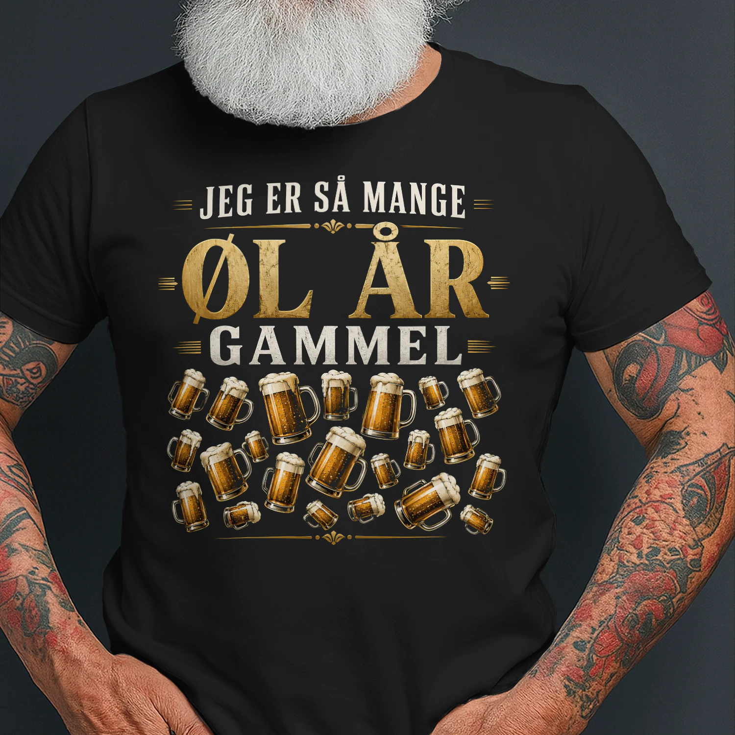 Jeg Er Så Mange Øl År Gammel – Sjov Øl T-Shirt
