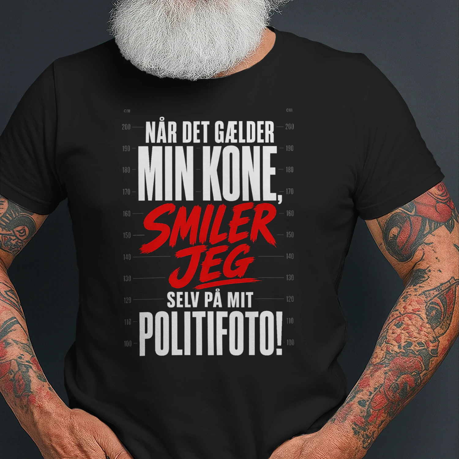 T-shirt med sort humor – Når det gælder min kone