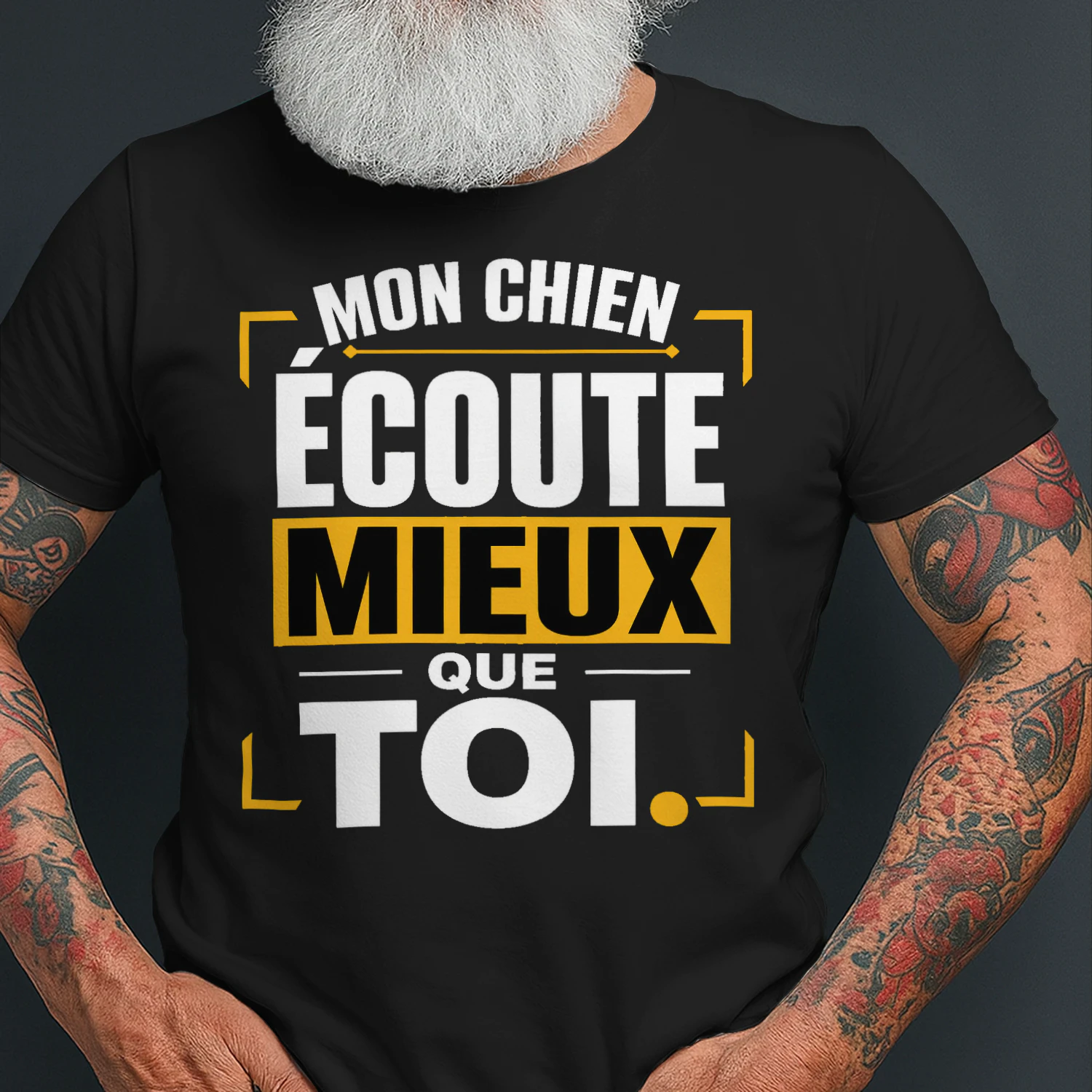 T-shirt « Mon chien écoute mieux que toi » – Humour chien