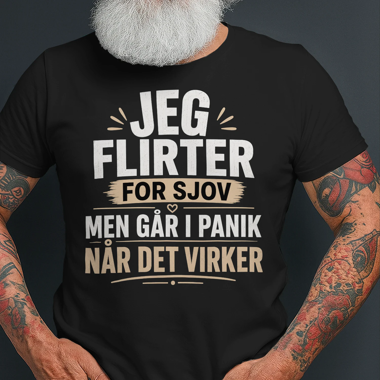 Jeg Flirter For Sjov – Sjov Dansk Flirte T-Shirt