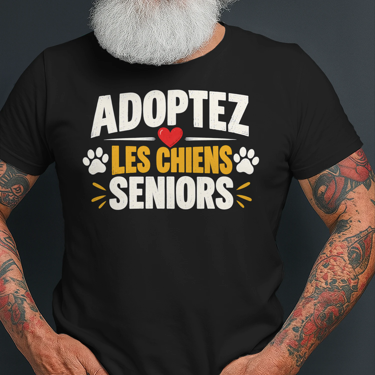 T-shirt Adoptez les Chiens Seniors – Amour des Chiens et Adoption