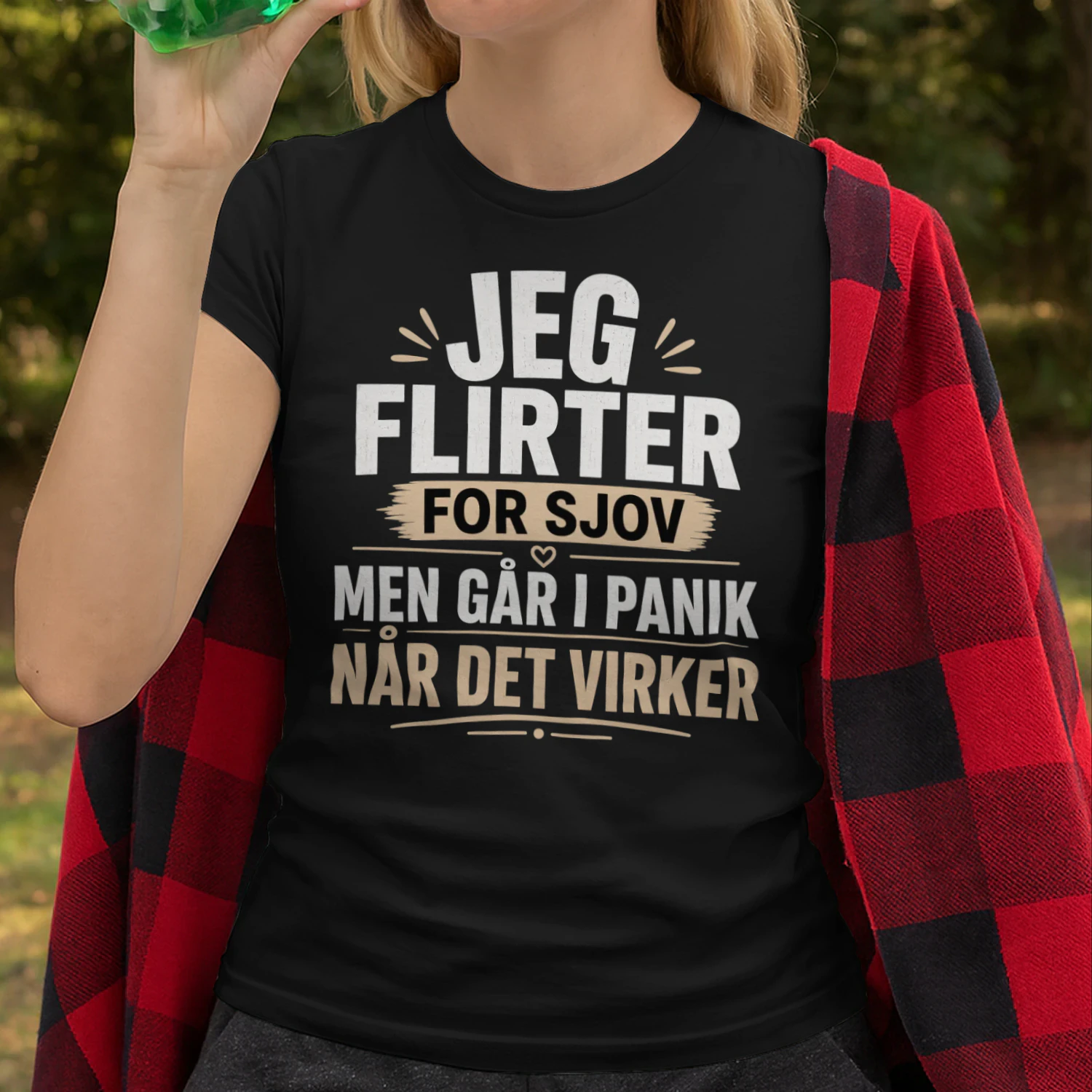 Jeg Flirter For Sjov – Sjov Dansk Flirte T-Shirt