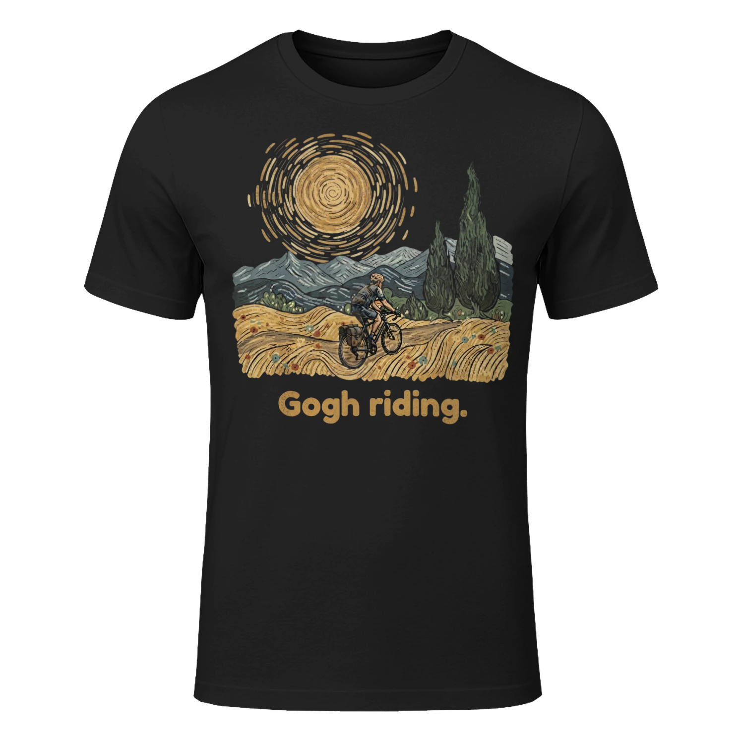 Cycling Starry Night Art