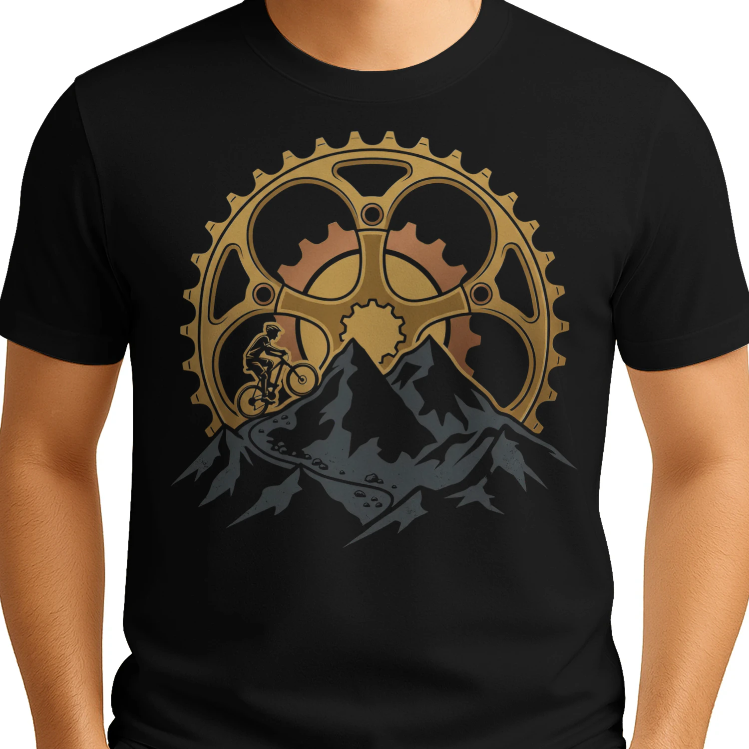Cycling Gear Chainring Mountain Sunset