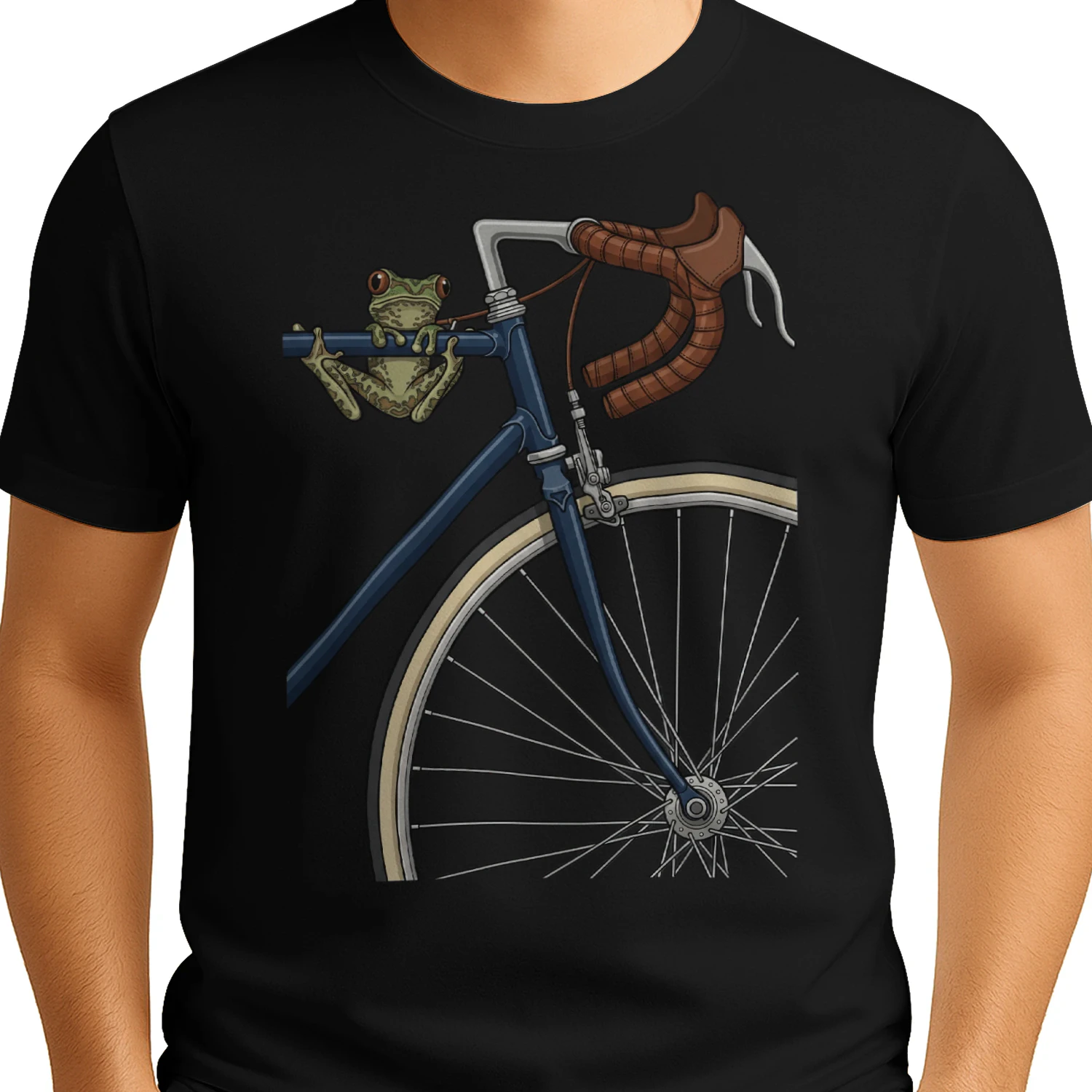 Cycling Cute Frog On Bicycle