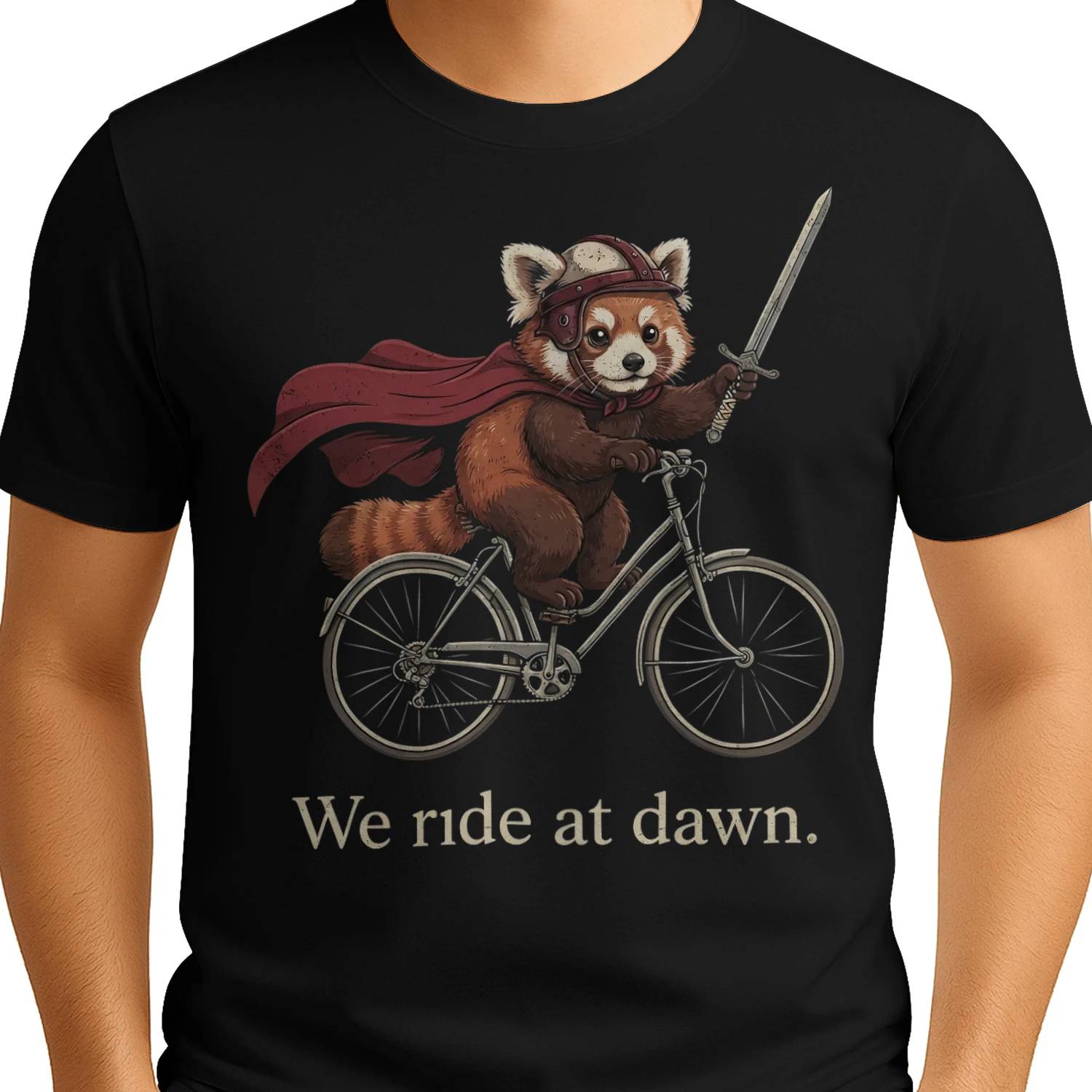 Cycling Red Panda Knight