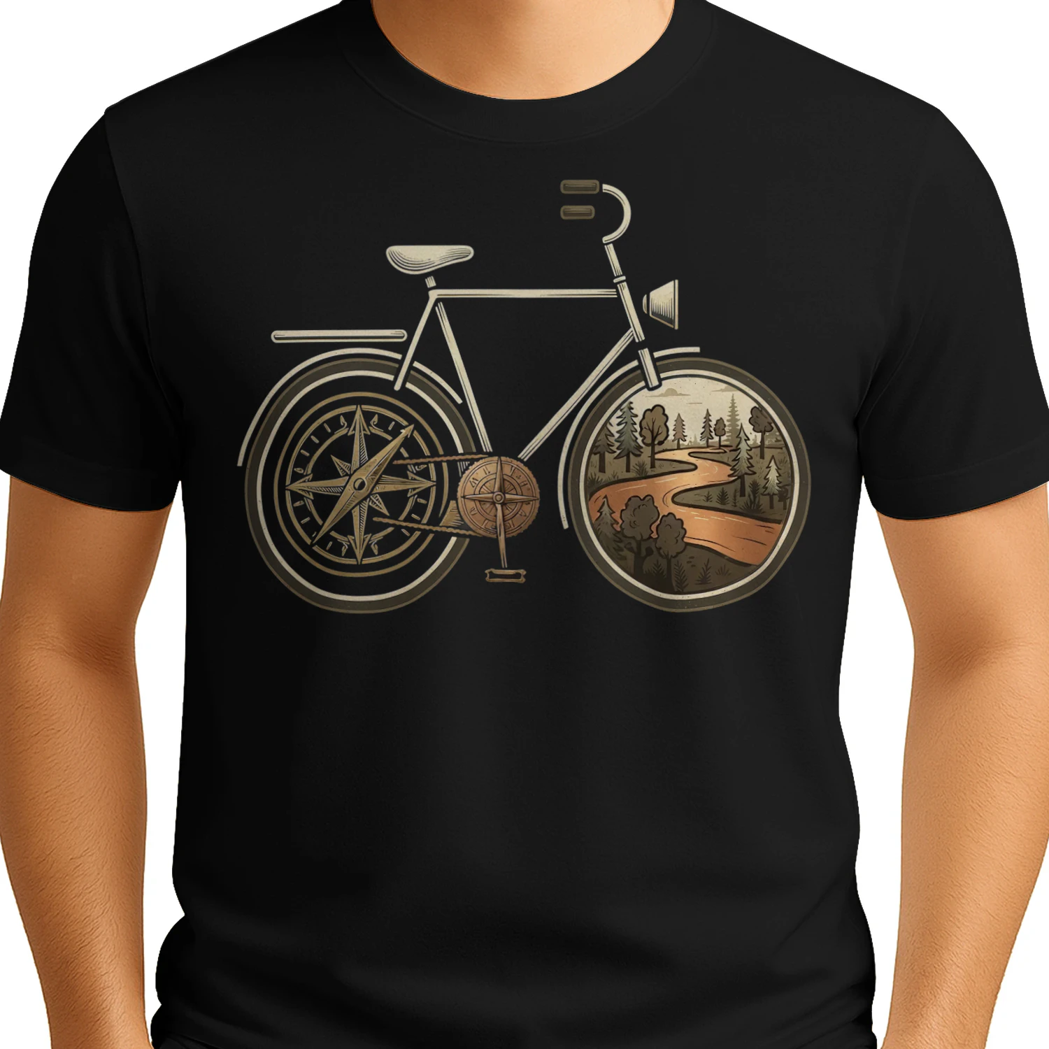 Cycling Wanderlust Compass Art