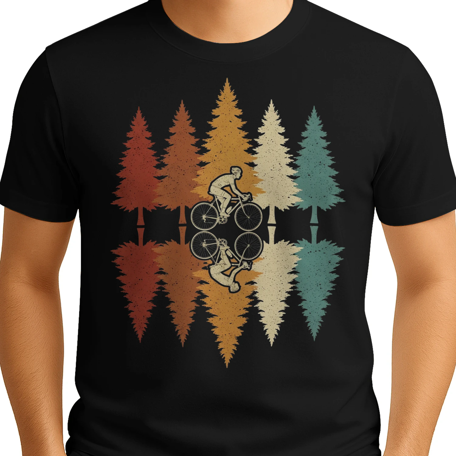 Cycling Retro Forest Reflection