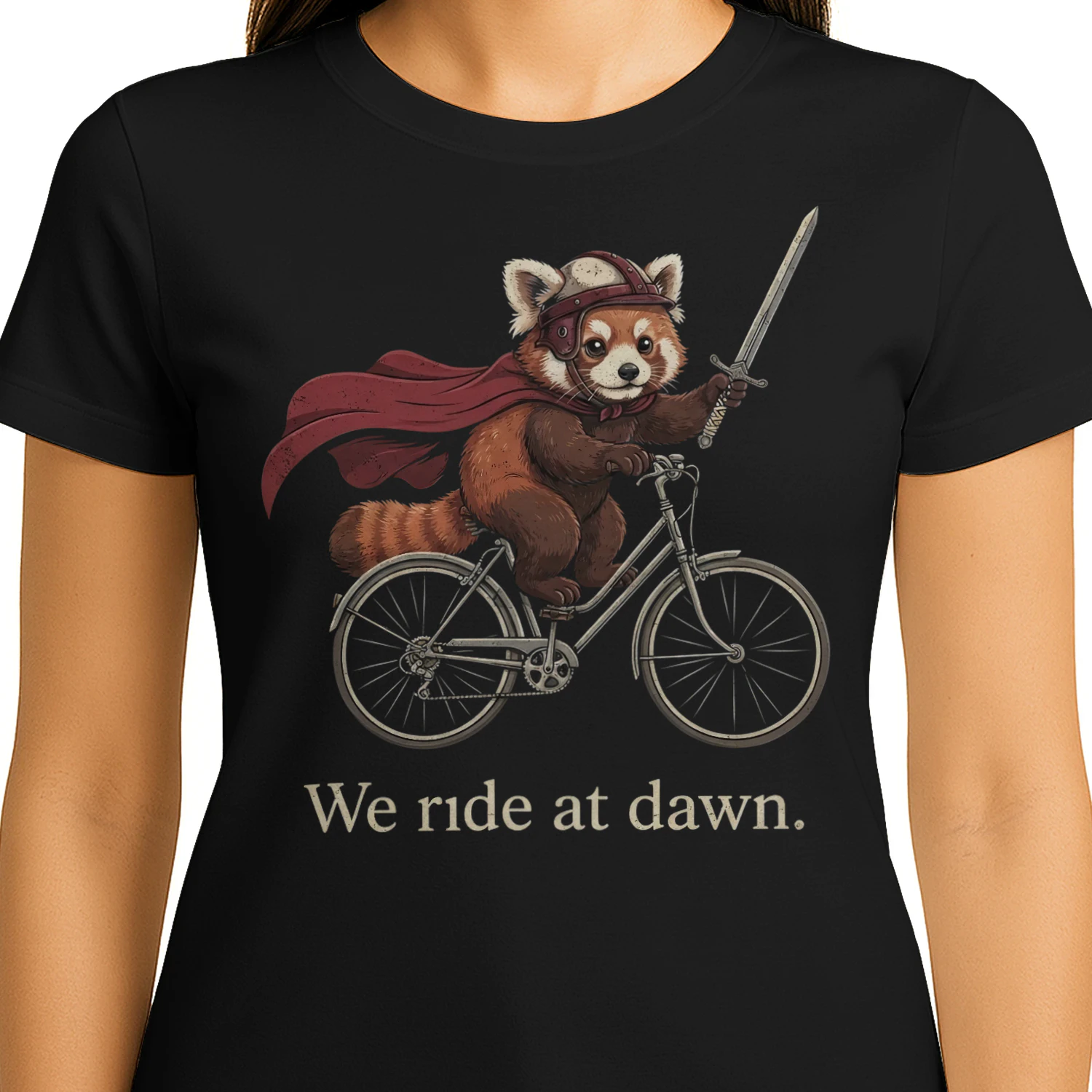 Cycling Red Panda Knight