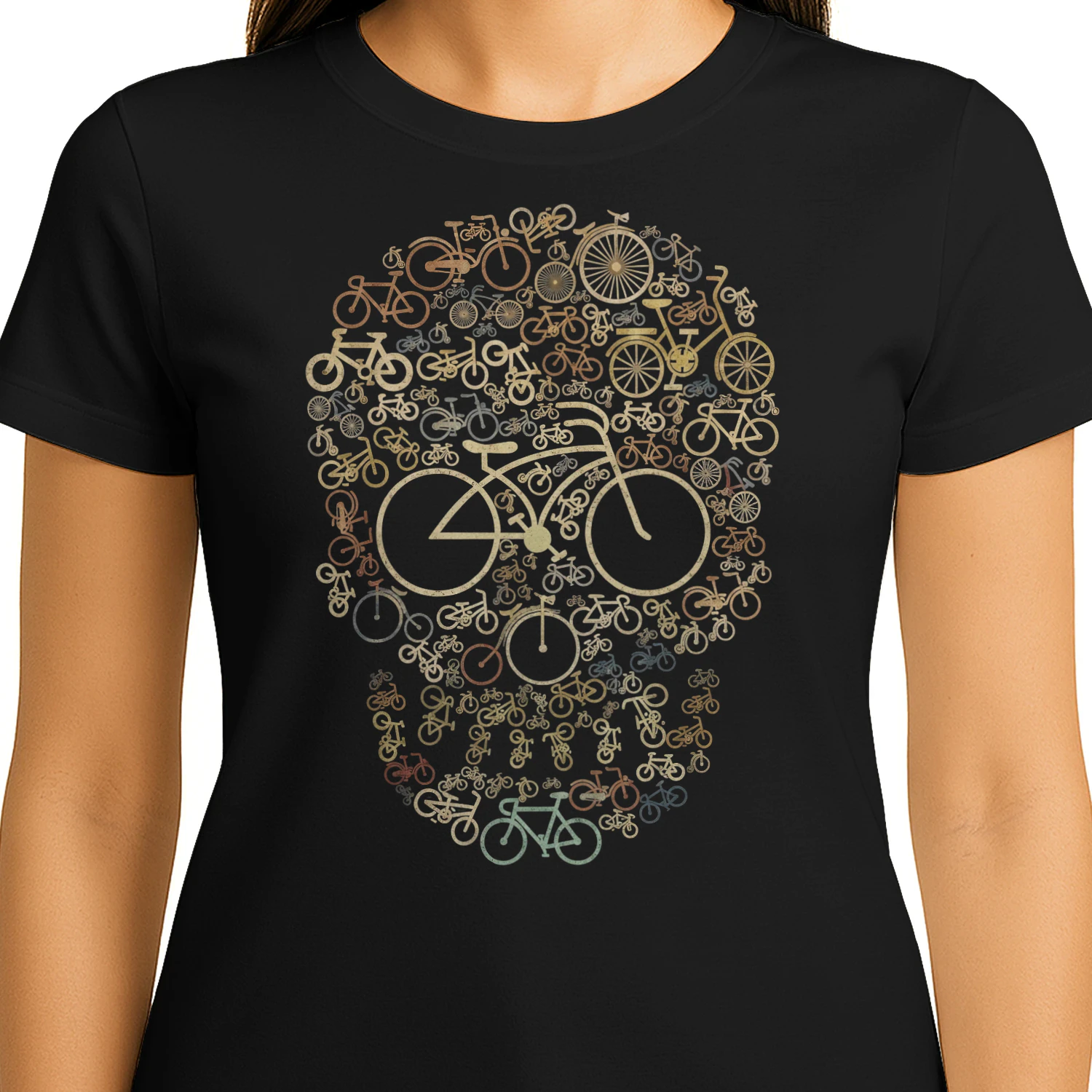 Cycling Skull Bicycle Mosaic