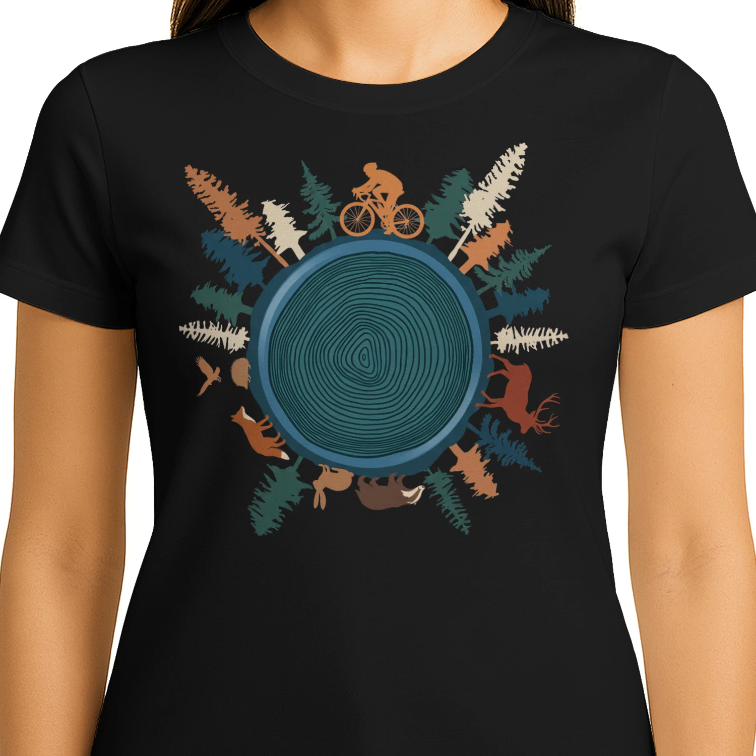 Cycling Forest Wildlife Tree Ring