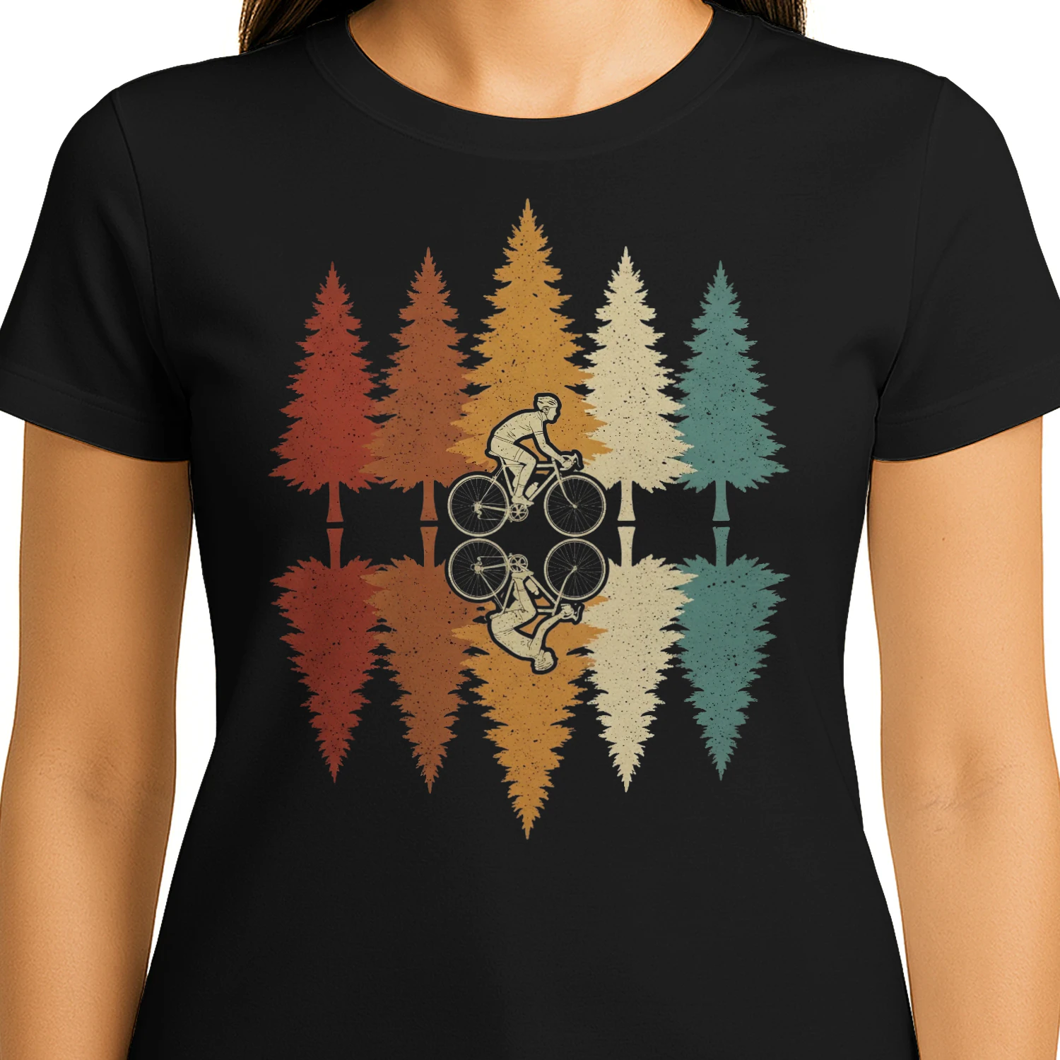 Cycling Retro Forest Reflection