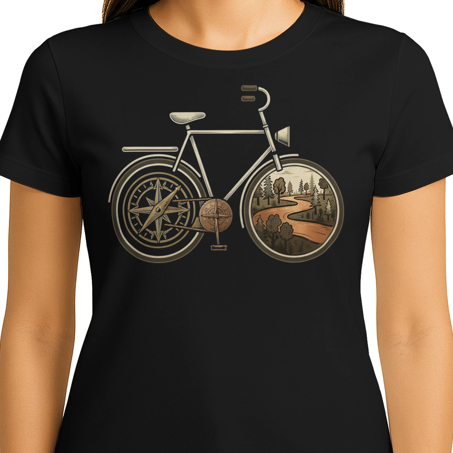 Cycling Wanderlust Compass Art