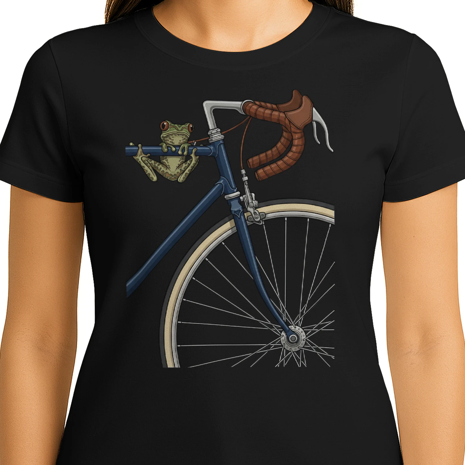 Cycling Cute Frog On Bicycle