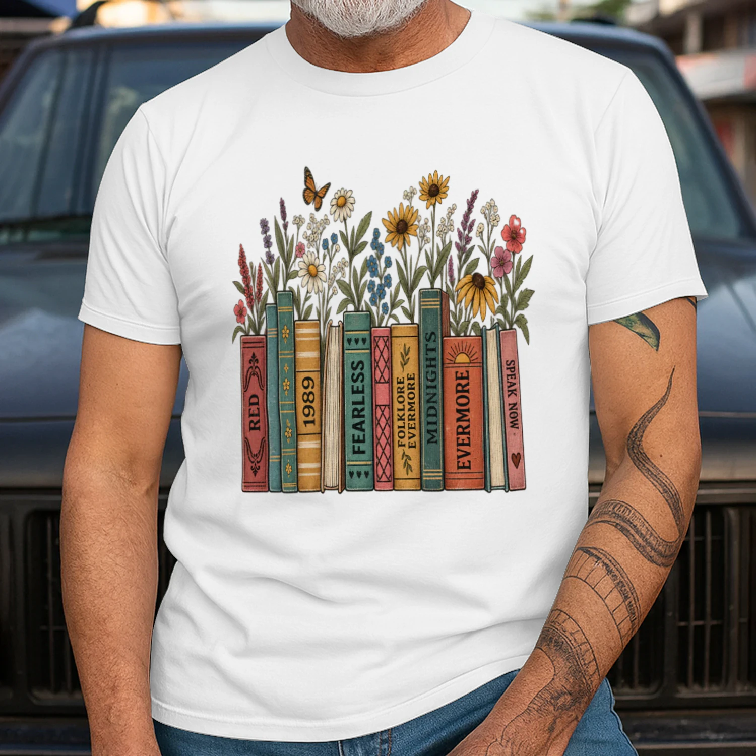 vintage-album book lover shirt