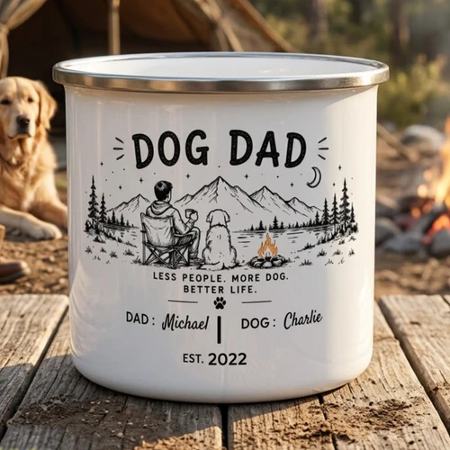 The Perfect Personalised Camping Mug for Every Dog Dad