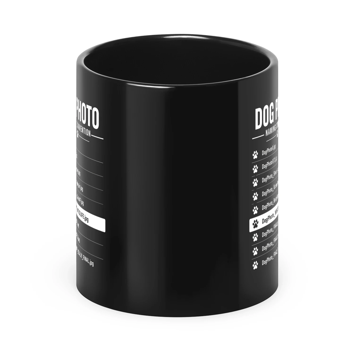 Dog photo naming mug