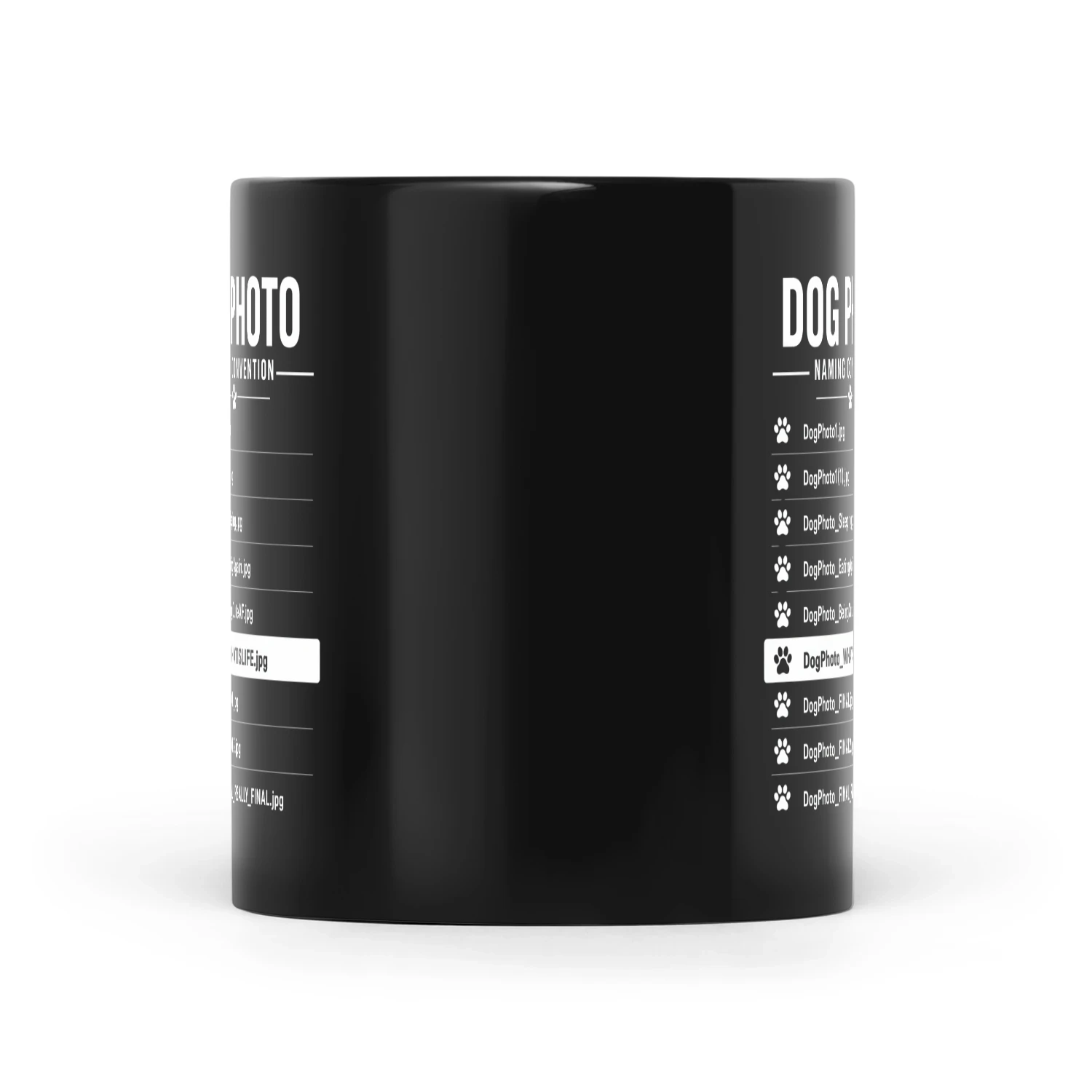 Dog photo naming mug