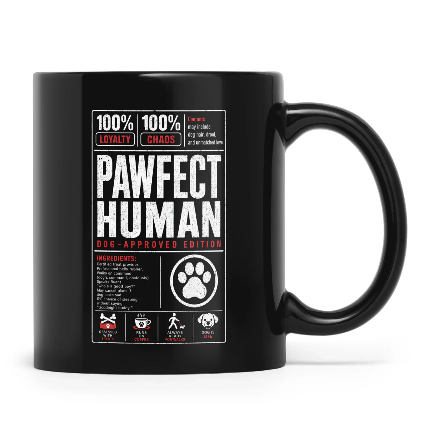 PAWFECT HUMAN Dog-Approved Edition | Funny Dog Lover T-Shirt, Mug & Tumbler Design