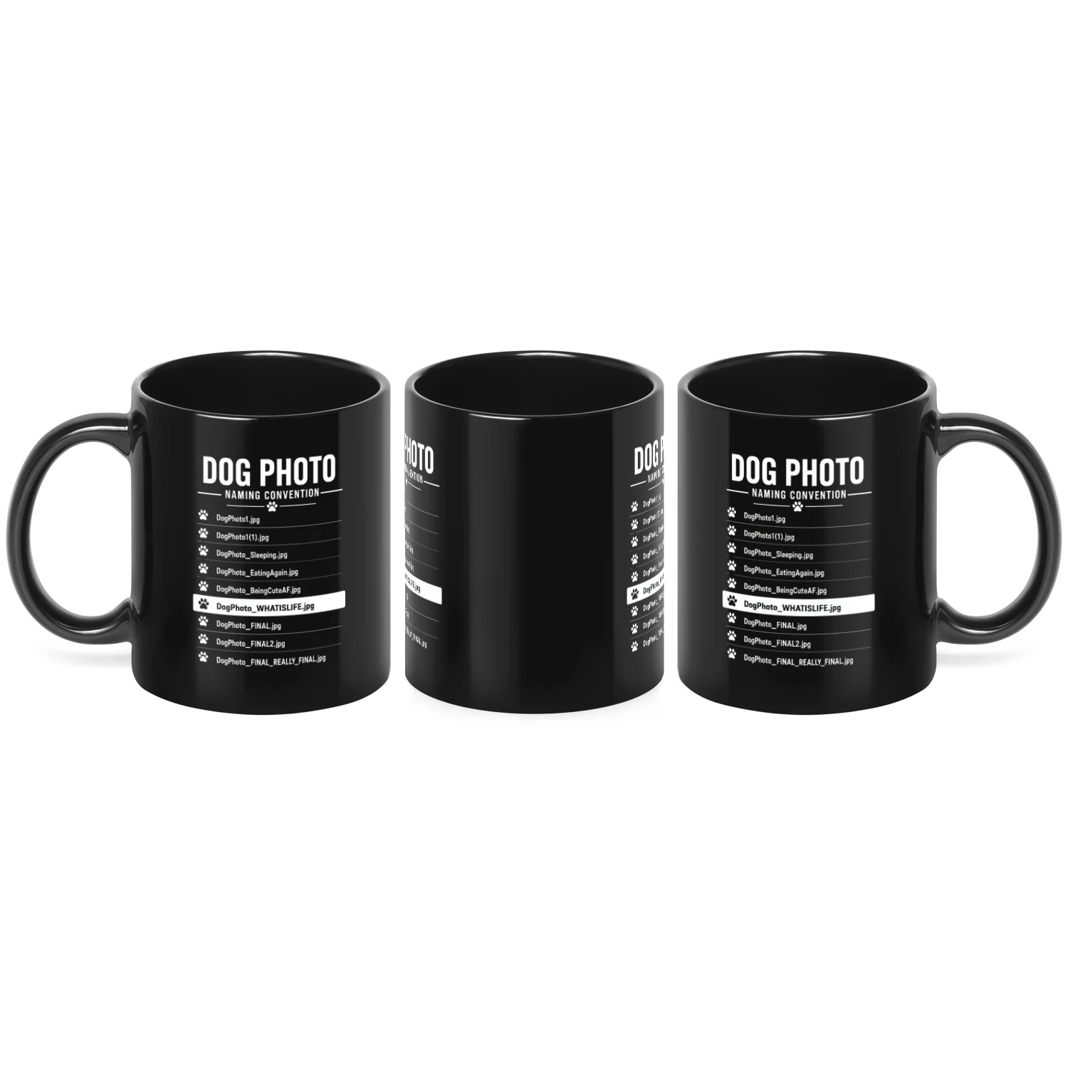 Dog photo naming mug