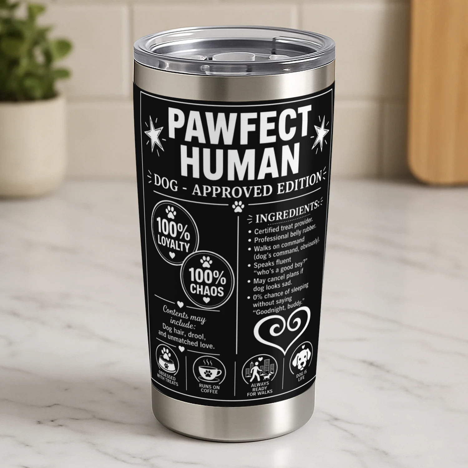 PAWFECT HUMAN Dog-Approved Edition | Funny Dog Lover T-Shirt, Mug & Tumbler Design