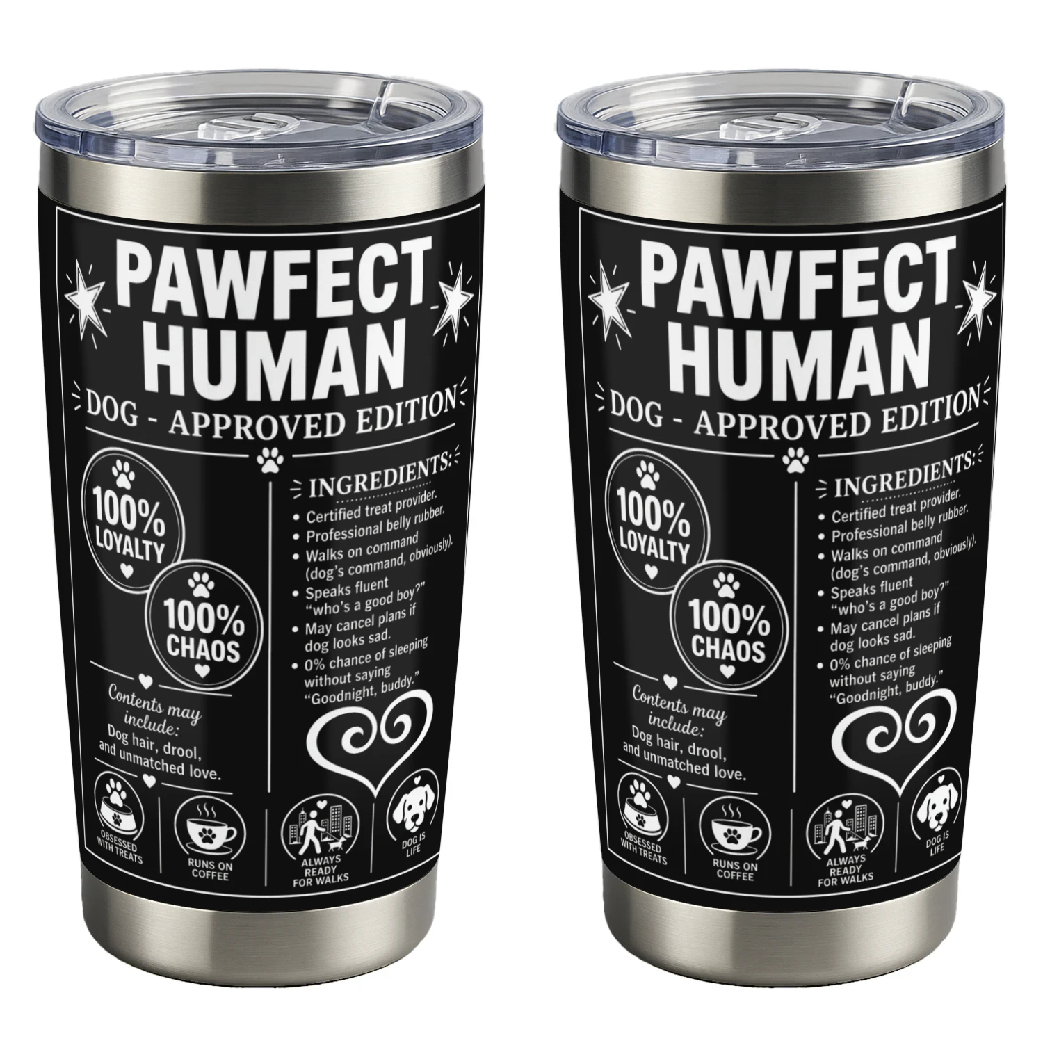 PAWFECT HUMAN Dog-Approved Edition | Funny Dog Lover T-Shirt, Mug & Tumbler Design