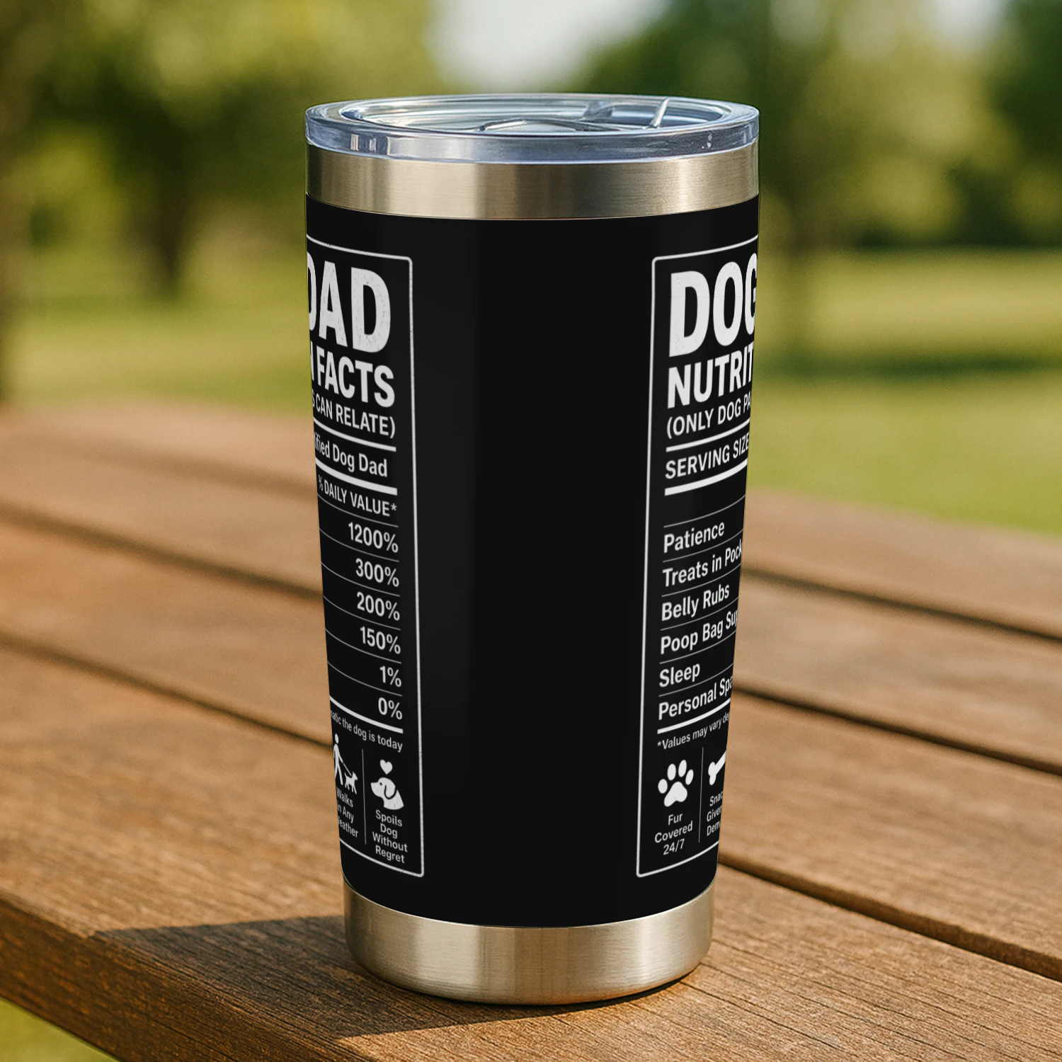 Dog Dad Nutrition Facts – Certified Dog Dad Funny Dog Owner Graphic | Dog Dad Gift for Pet Lovers