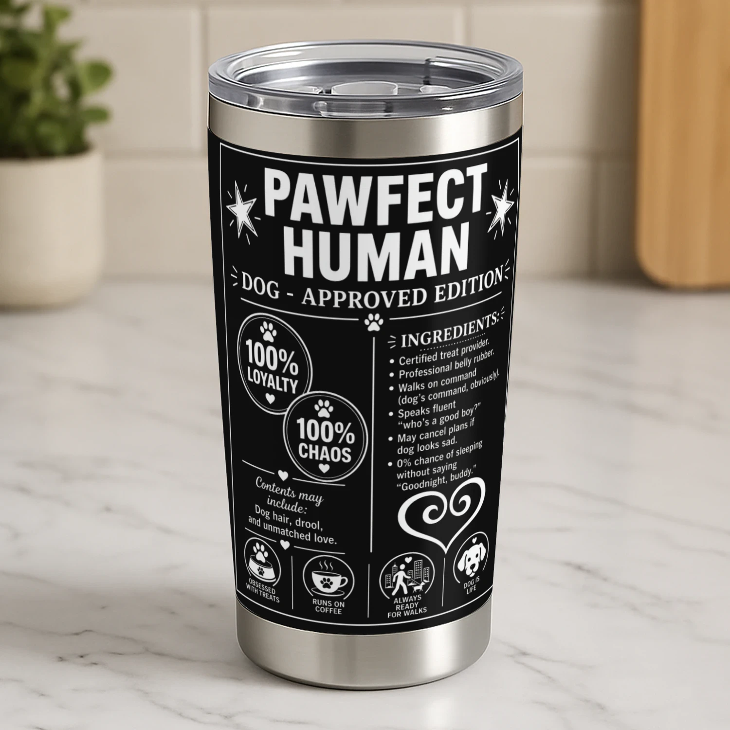 PAWFECT HUMAN Dog-Approved Edition | Funny Dog Lover T-Shirt, Mug & Tumbler Design
