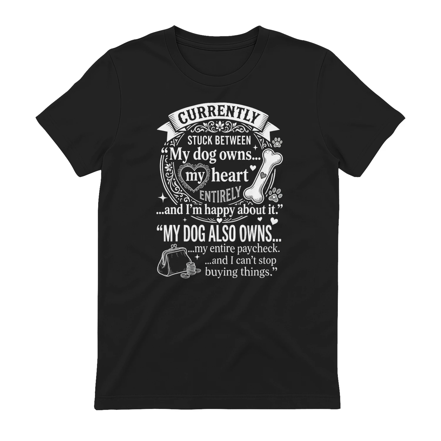 Funny Dog Owner Quote – My Dog Owns My Heart & Paycheck