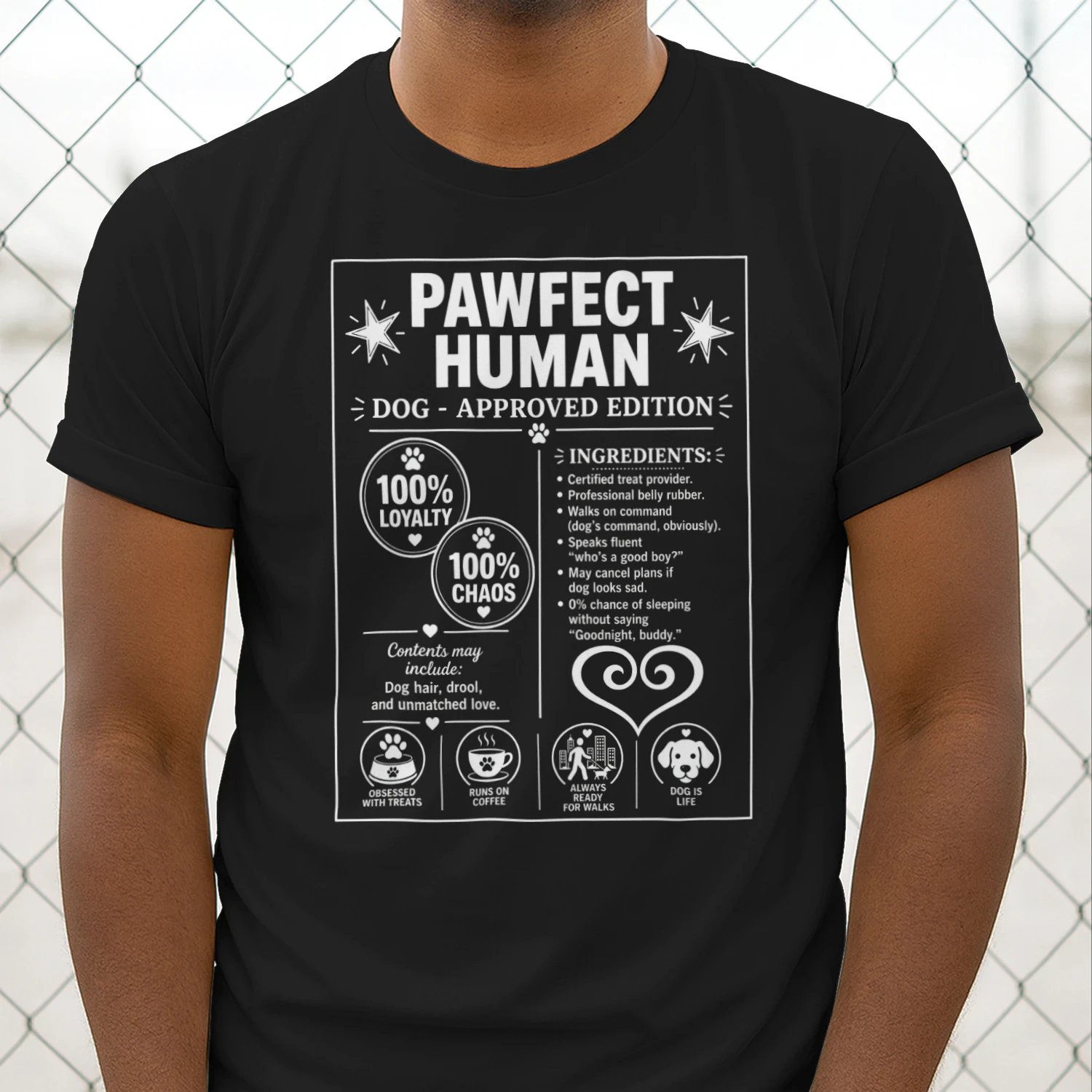 PAWFECT HUMAN Dog-Approved Edition | Funny Dog Lover T-Shirt, Mug & Tumbler Design