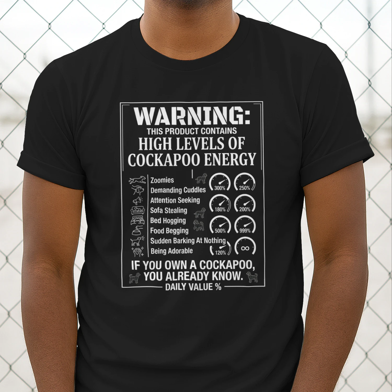 Funny Cockapoo Warning Sign – High Energy Dog Owner Gift.