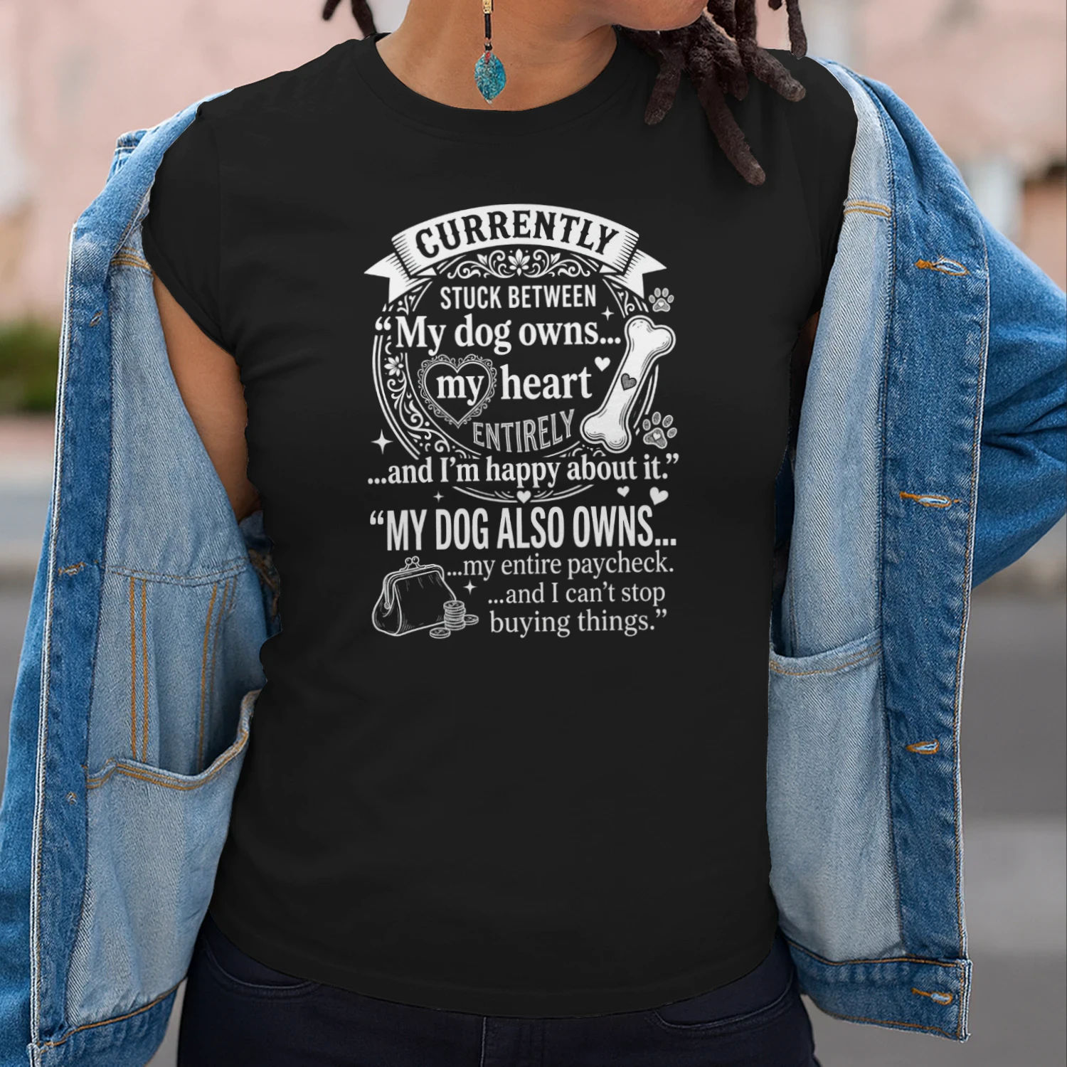 Funny Dog Owner Quote – My Dog Owns My Heart & Paycheck