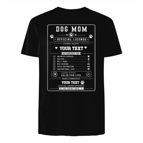 Official Dog License Custom Print