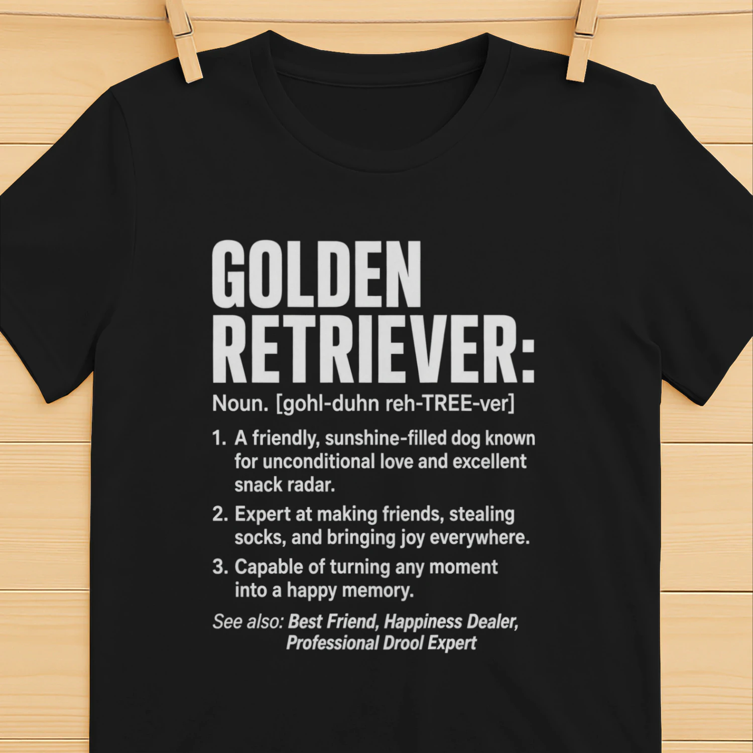 Golden Retriever Noun Definition Design | Funny Golden Retriever Dog Lover Gift | Golden Retriever Owner Humor Graphic