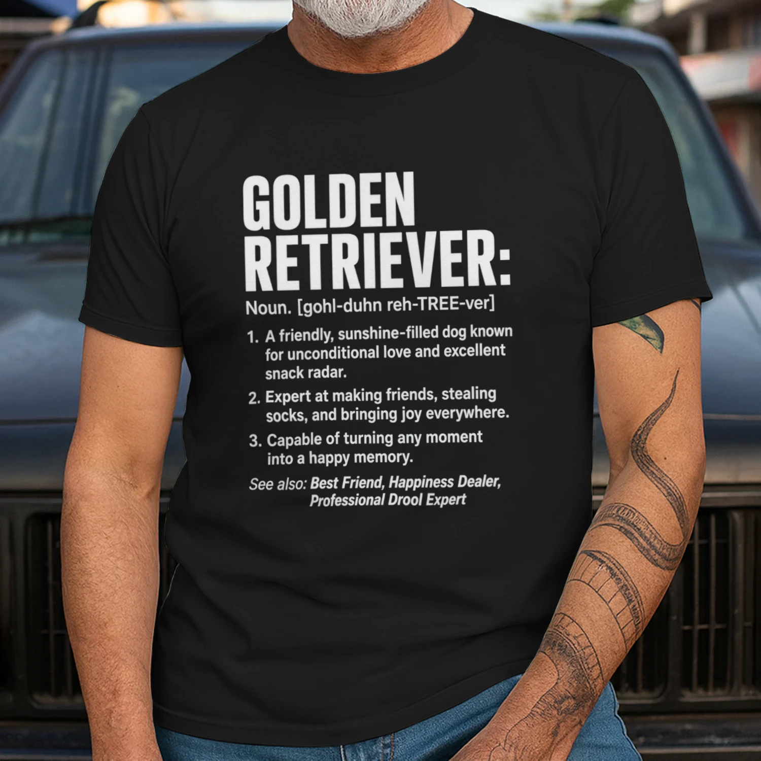 Golden Retriever Noun Definition Design | Funny Golden Retriever Dog Lover Gift | Golden Retriever Owner Humor Graphic