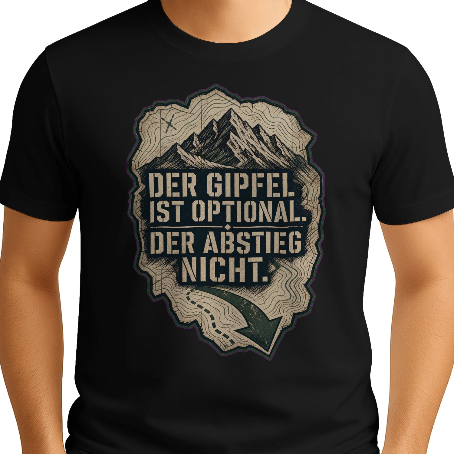 Der Gipfel ist optional. Der Abstieg nicht. - Bergsteigen Geschenkdesign