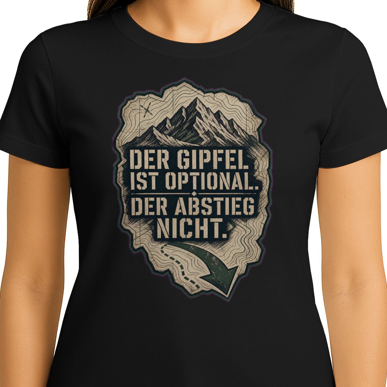 Der Gipfel ist optional. Der Abstieg nicht. - Bergsteigen Geschenkdesign